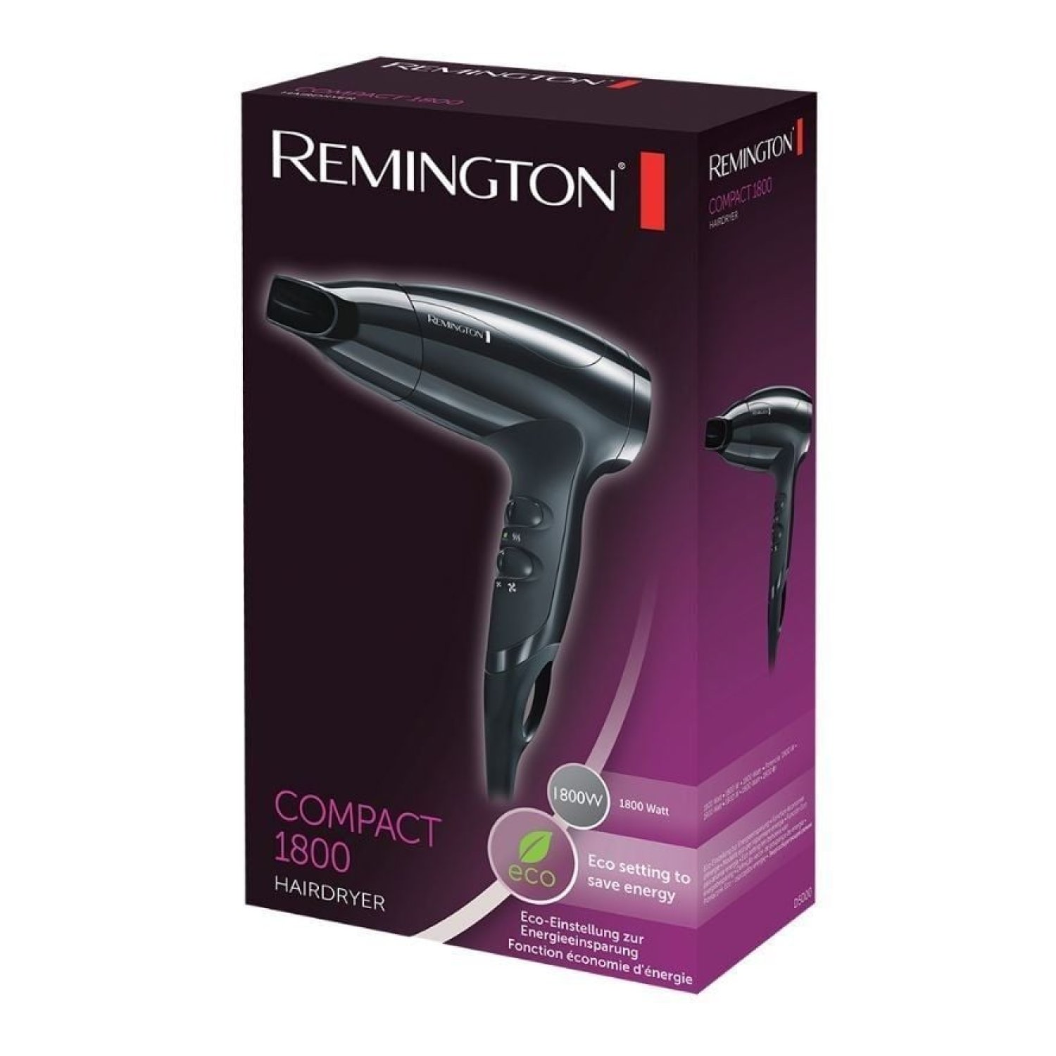 Remington Compact · Secador 1800W · Negro