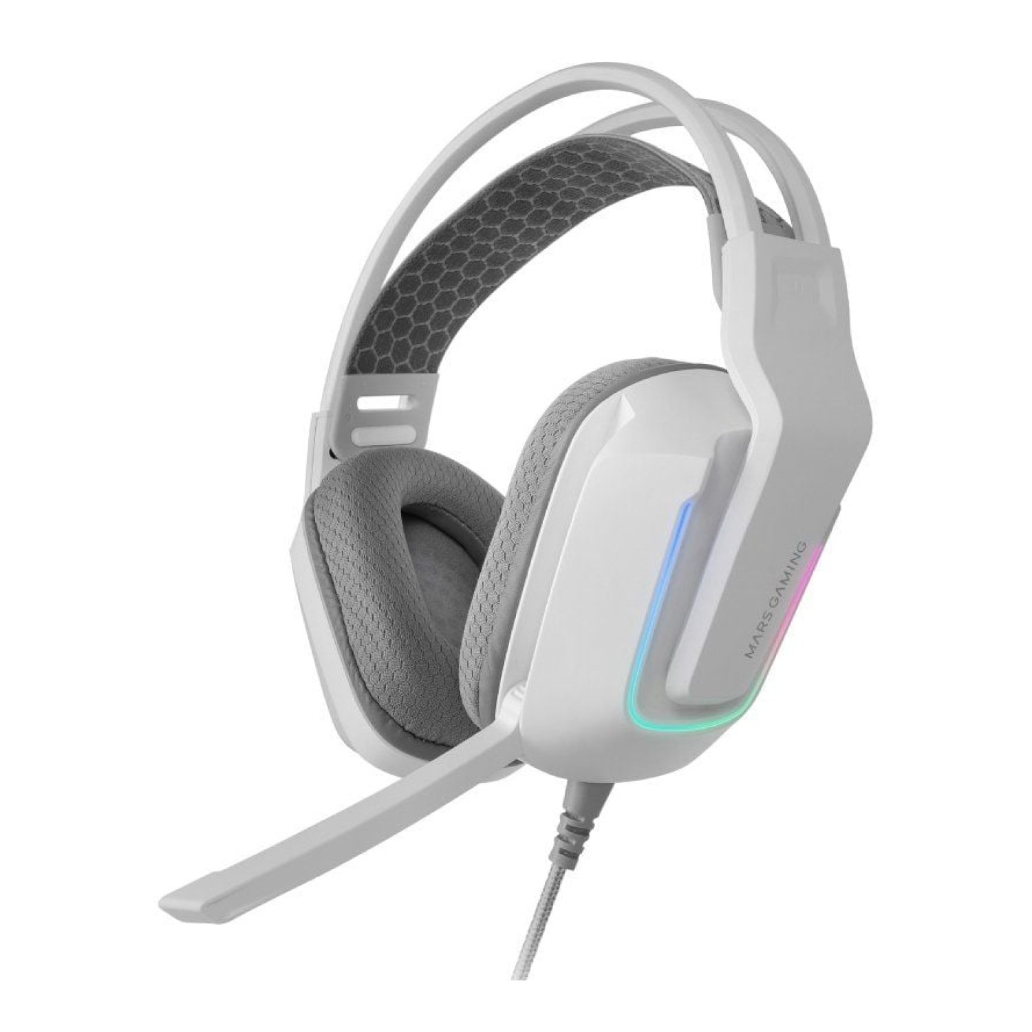 Mars Gaming MH-Strike · Auriculares Gaming · Jack 3.5 y USB · Micrófono · Blancos