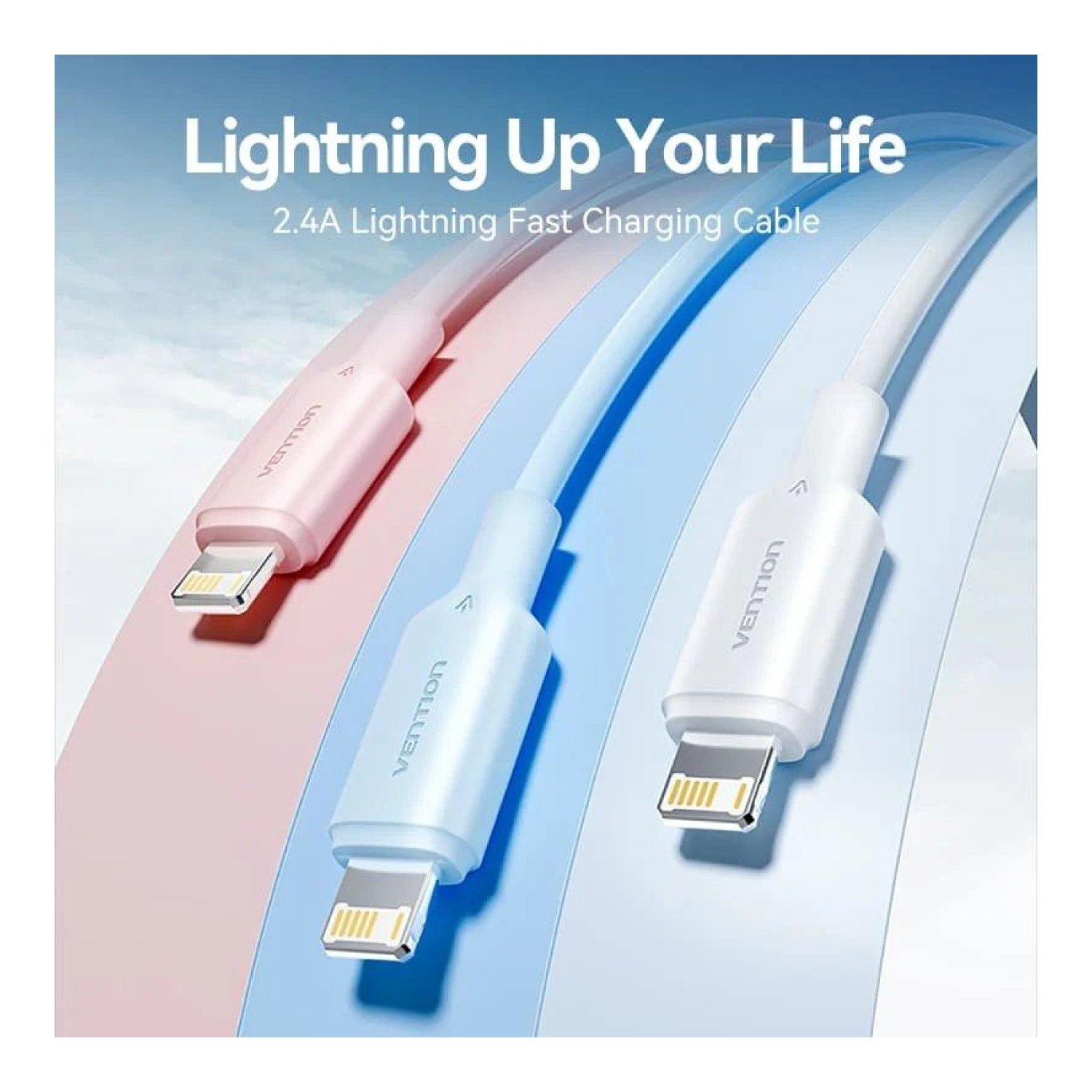 Vention Cable USB 2.0 Lightning · 2m · 480Mbps · Blanco