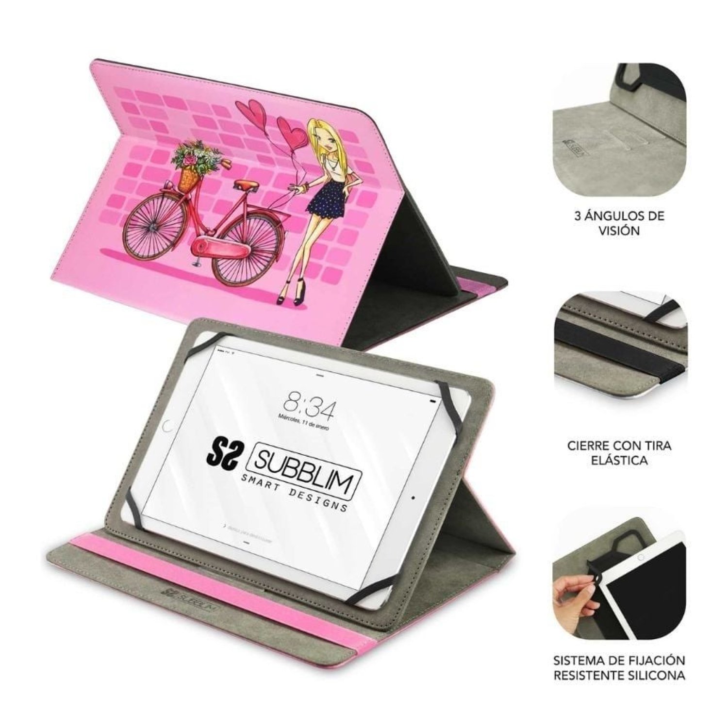 Subblim Trendy Fashion Girls · Funda Tablet · 9,6"-11" · Diseño Exclusivo