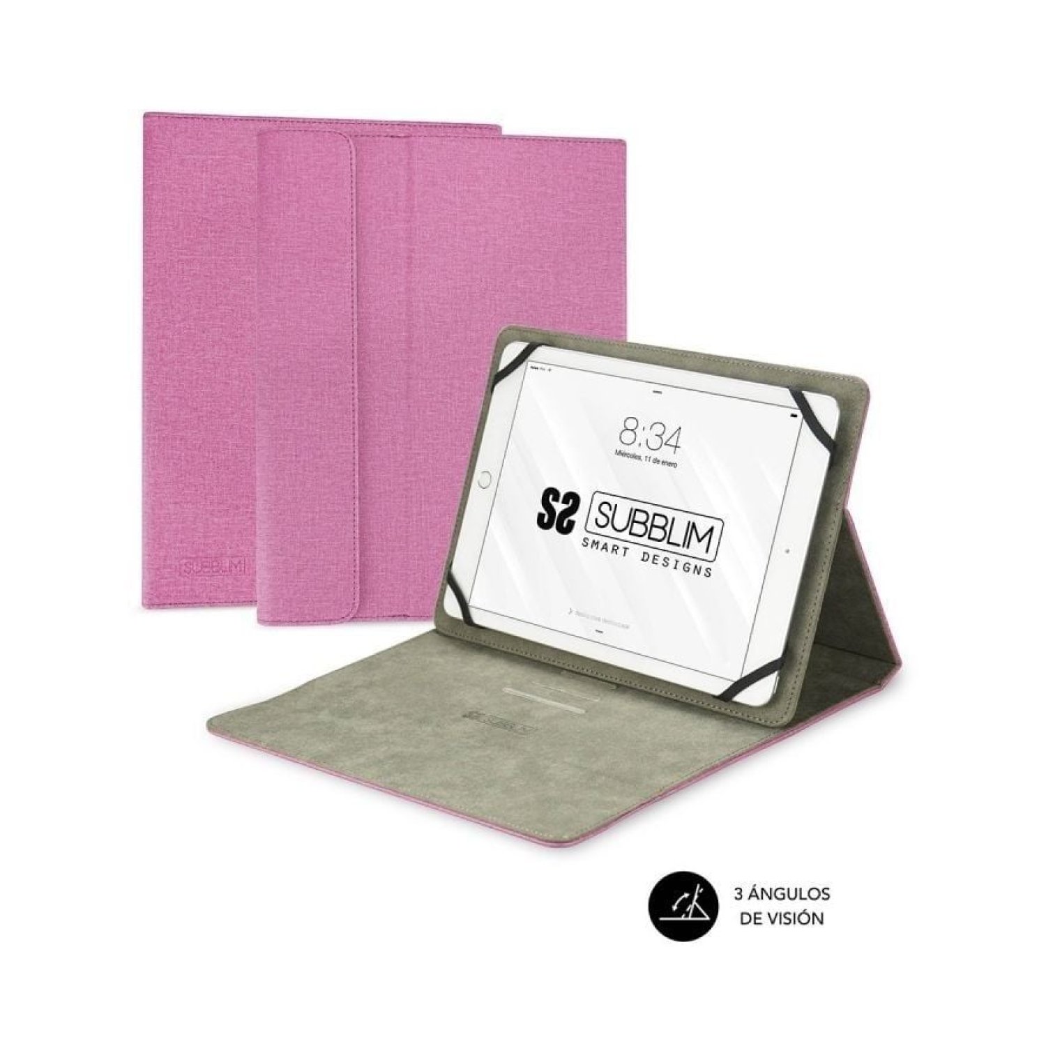 Subblim Clever Stand · Funda Tablet 9,6"-11" · Rosa
