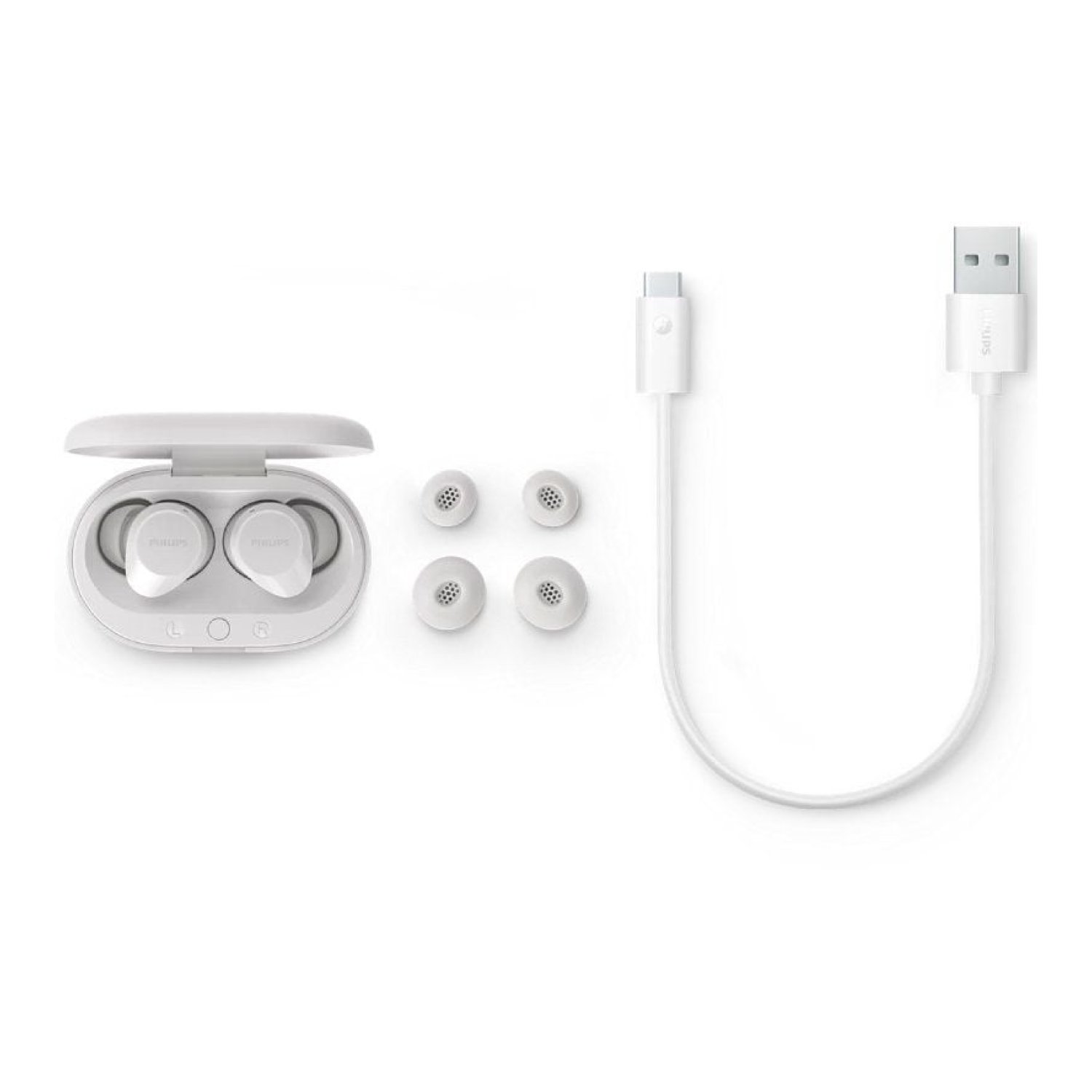Philips TAT1209 · Auriculares Bluetooth · Estuche de Carga · 6h Autonomía · Blancos