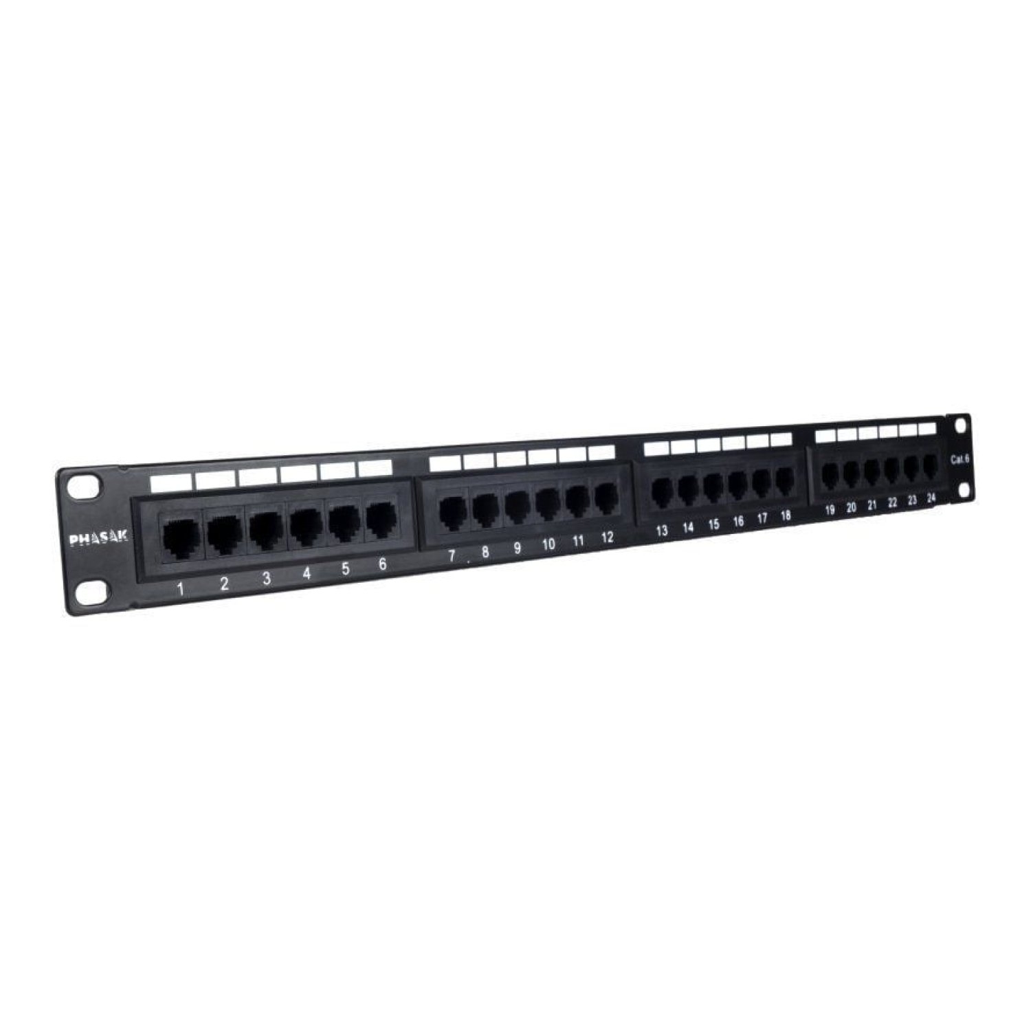 Phasak Patch Panel · 24 Puertos Cat.6 · 1U · Montaje Rack