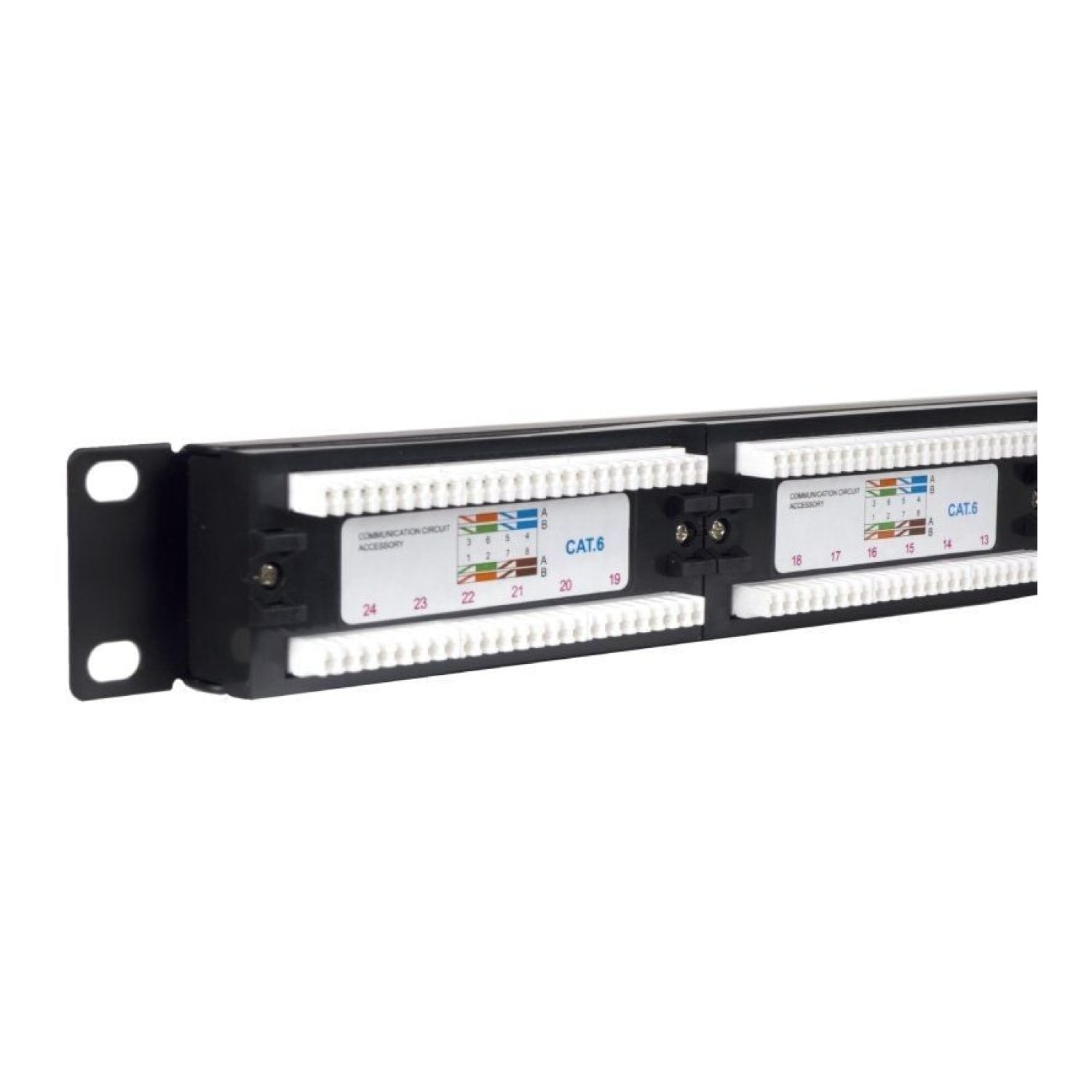 Phasak Patch Panel · 24 Puertos Cat.6 · 1U · Montaje Rack