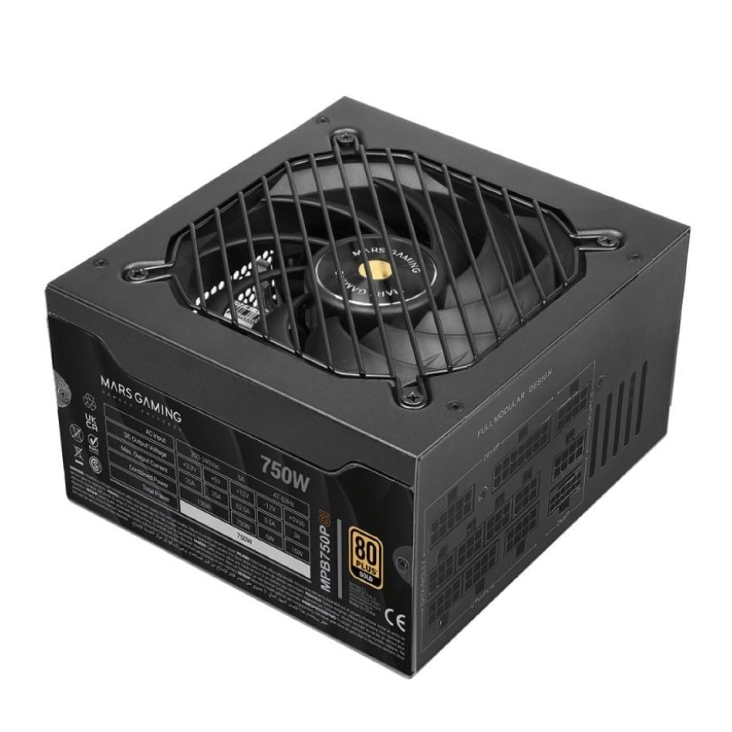 Fuente de Alimentación Mars Gaming MPB750PSI/ 750W/ Ventilador 14cm/ ATX 3.1/ PCIe 5.1/ 80 Plus Gold