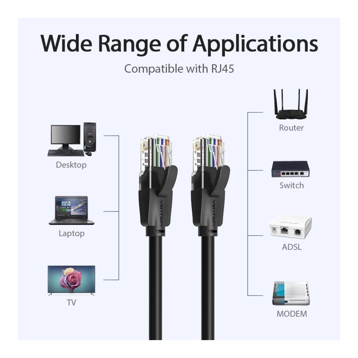 Vention Cable RJ45 UTP Cat.6 · 1m · Negro