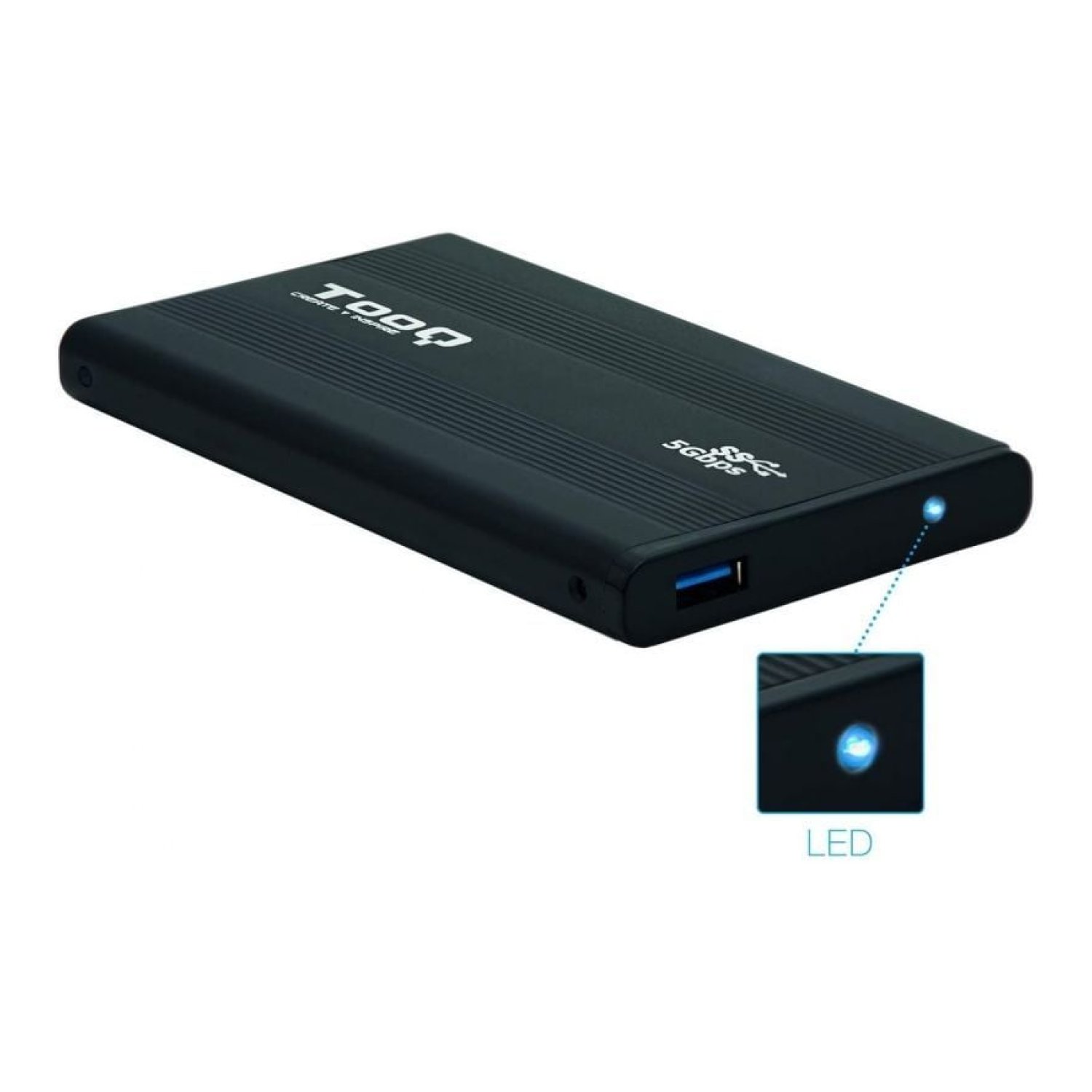 TooQ Caja Externa Disco Duro · 2,5" · USB 3.1 · Aluminio