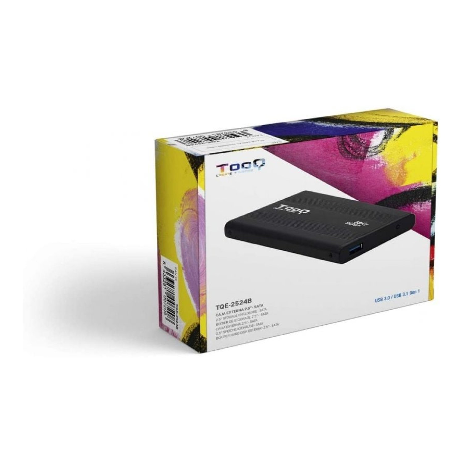 TooQ Caja Externa Disco Duro · 2,5" · USB 3.1 · Aluminio