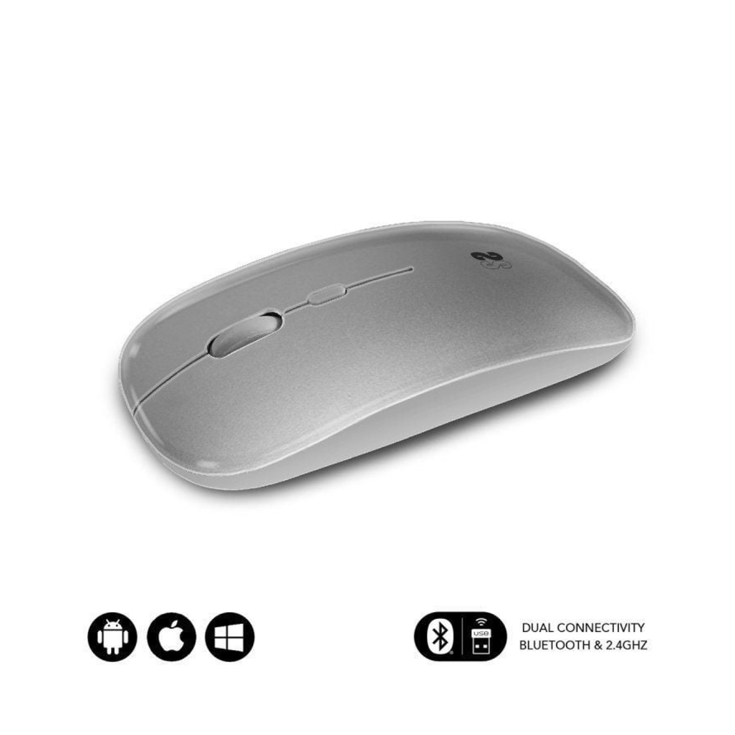 Subblim Dual Flat · Ratón Inalámbrico · 1600 DPI · Batería Recargable