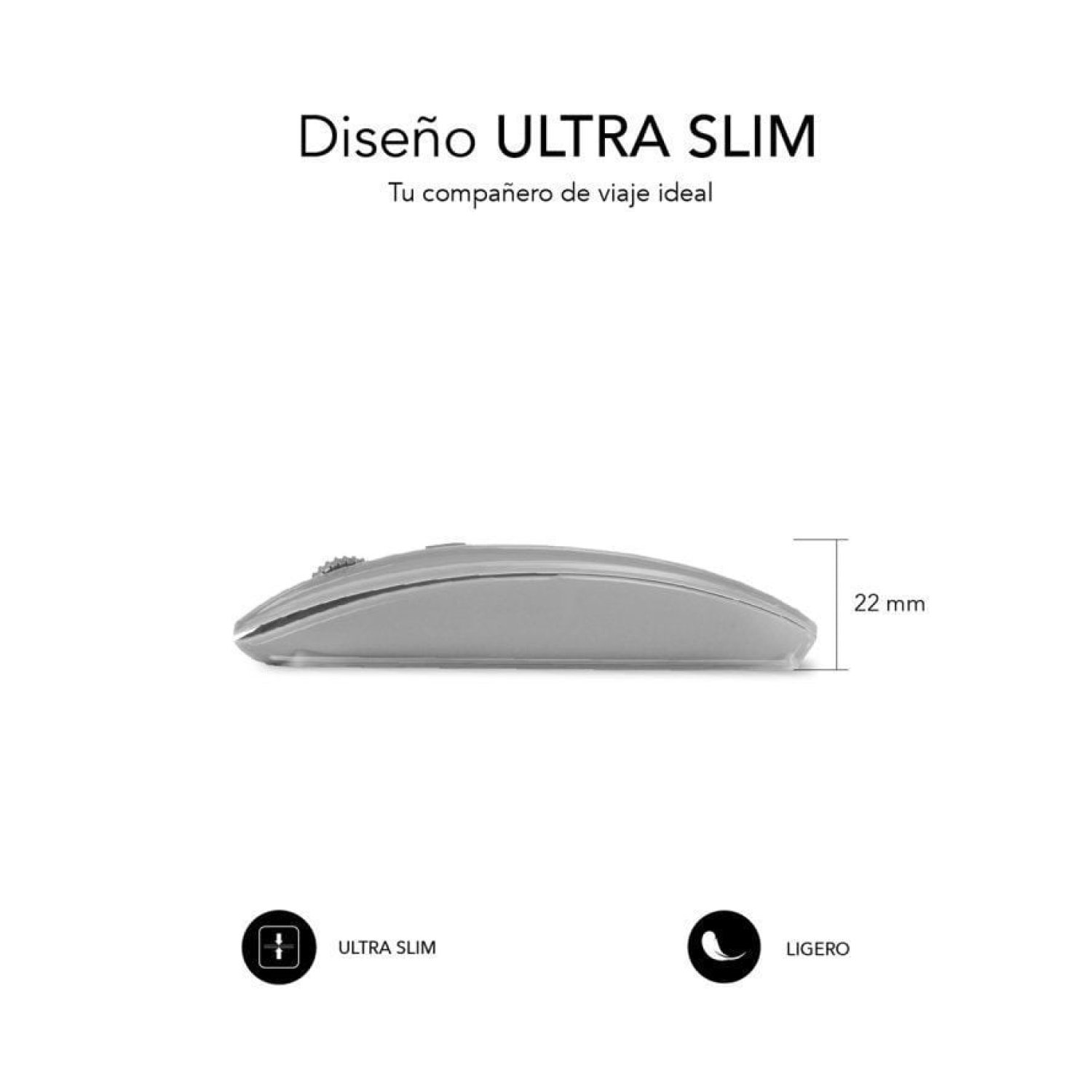 Subblim Dual Flat · Ratón Inalámbrico · 1600 DPI · Batería Recargable