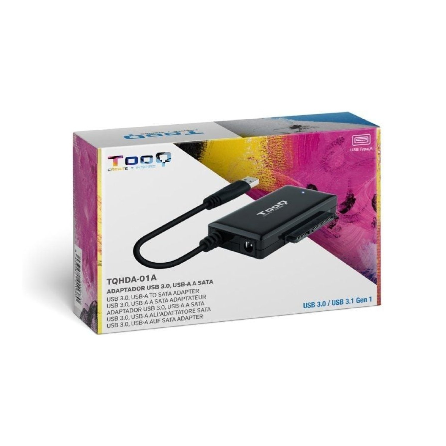 Tooq TQHDA-01A · Adaptador Disco Duro 2.5"/3.5" · USB 3.0 · SATA