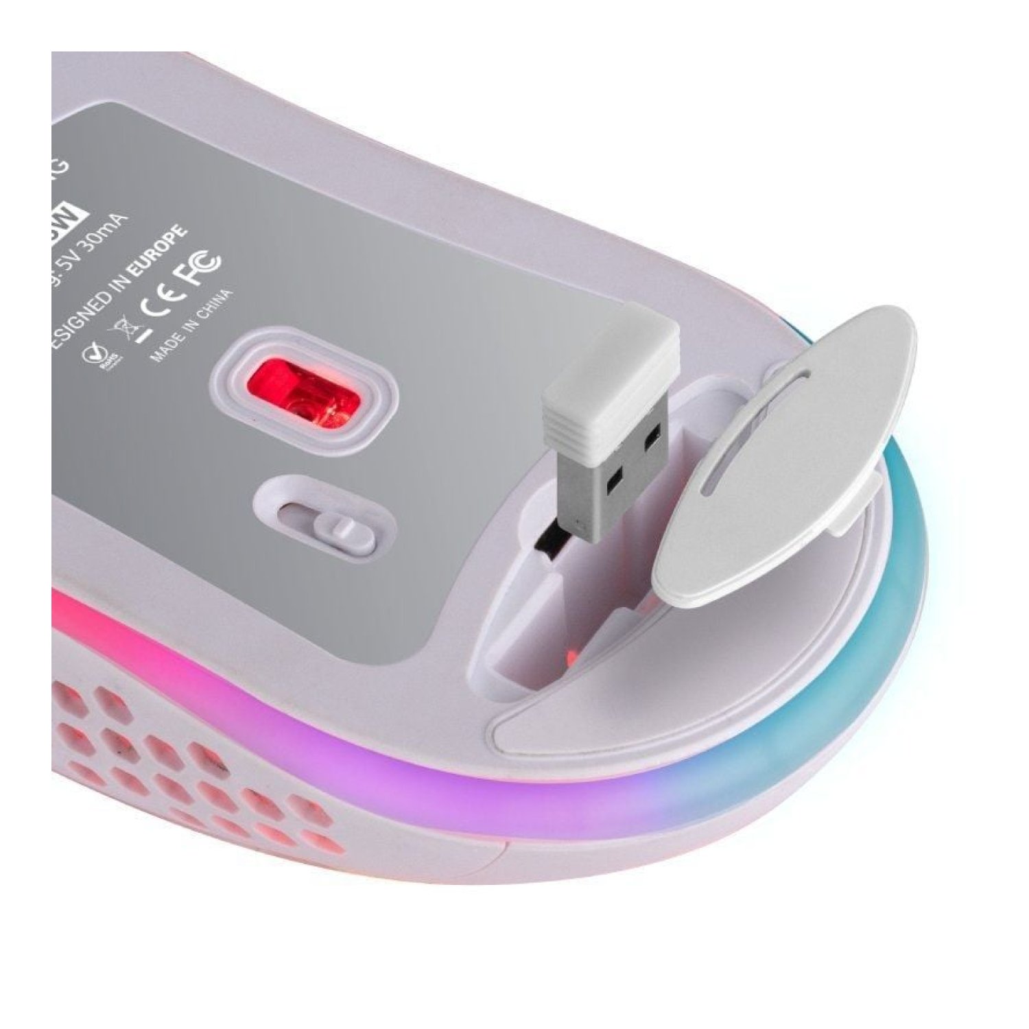 Mars Gaming MMW3W · Ratón Gaming Inalámbrico · Batería Recargable · 3200 DPI · Blanco