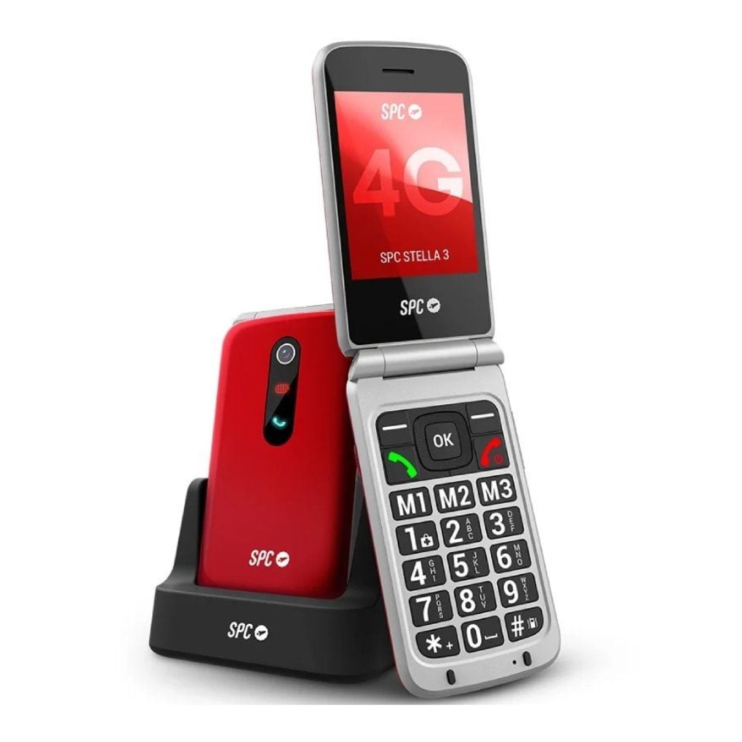 SPC Stella 3 · Teléfono para Mayores · 4G · Rojo
