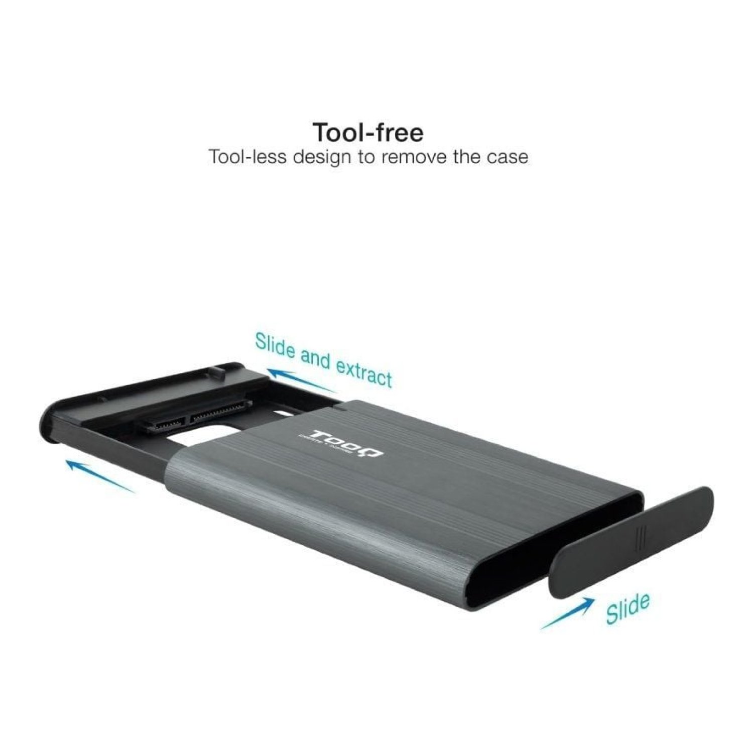 TooQ Caja Externa Disco 2,5" · USB 3.1 · Sin Tornillos