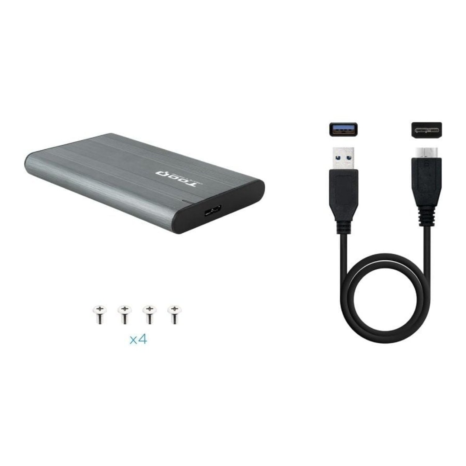 TooQ Caja Externa Disco 2,5" · USB 3.1 · Sin Tornillos