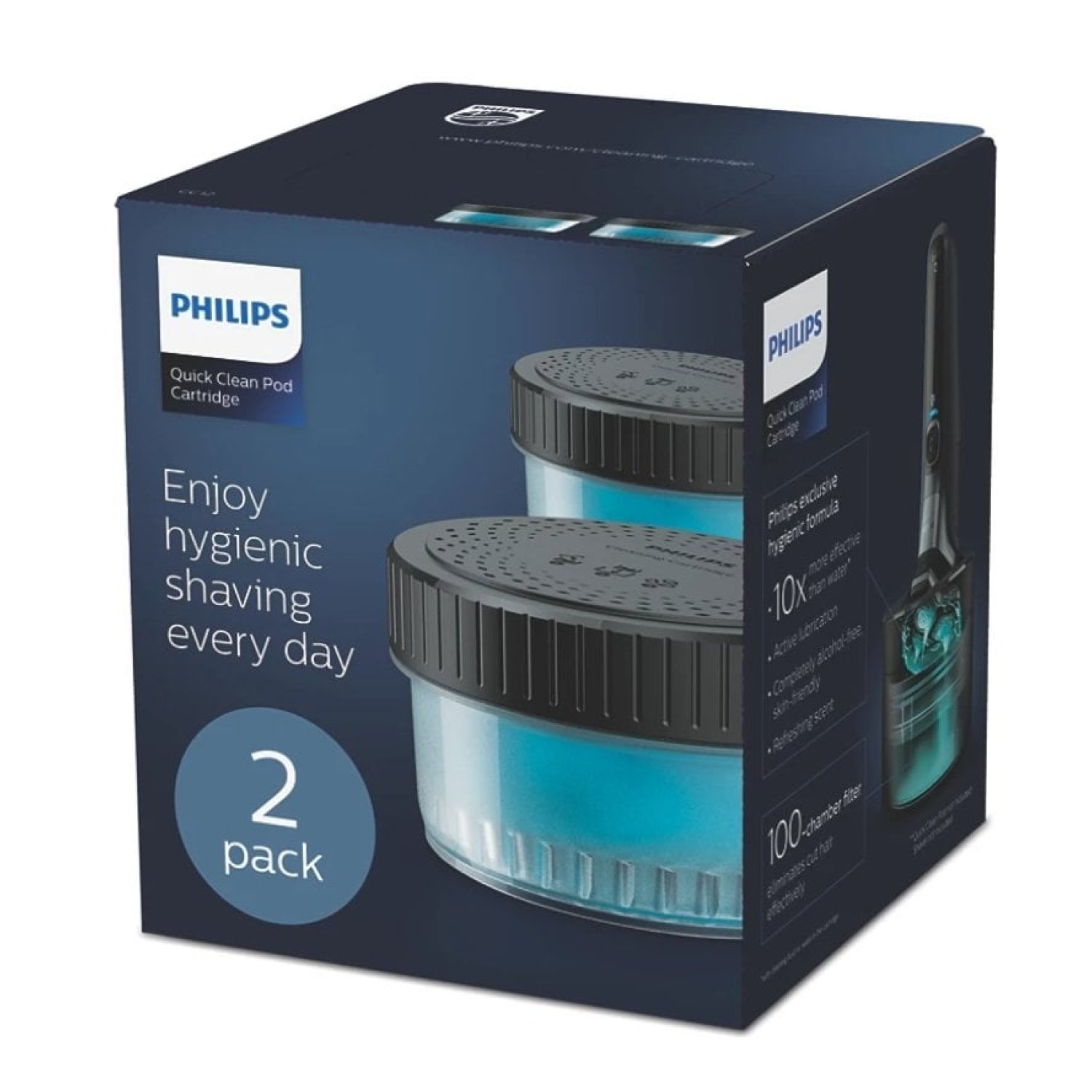 Cartucho de dosis de limpieza rápida Philips CC12/50/ para Afeitadoras Philips/ 2 Unidades