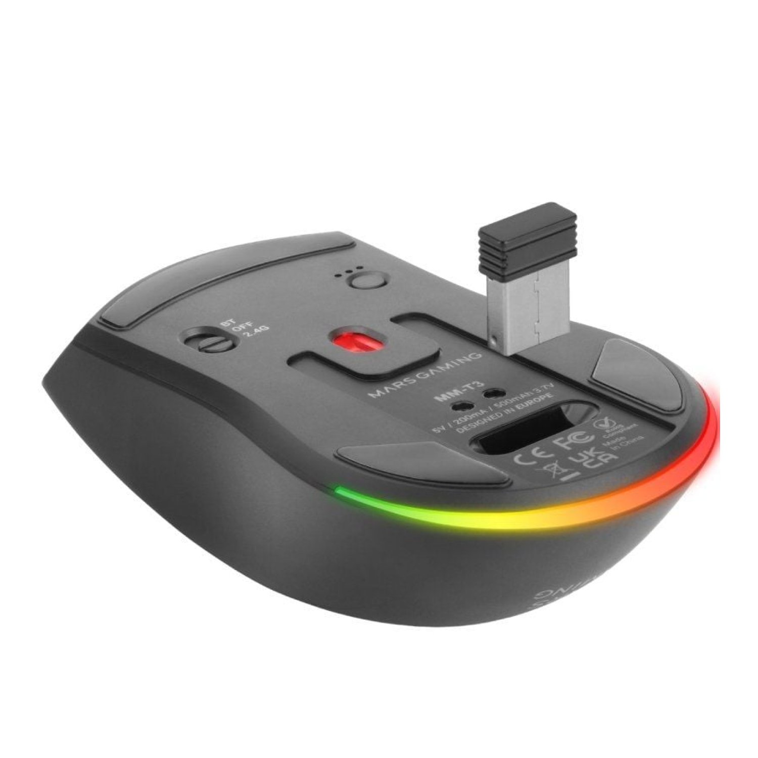 Mars Gaming MM-T3 · Ratón Gaming Inalámbrico · 14400 DPI · Batería Recargable