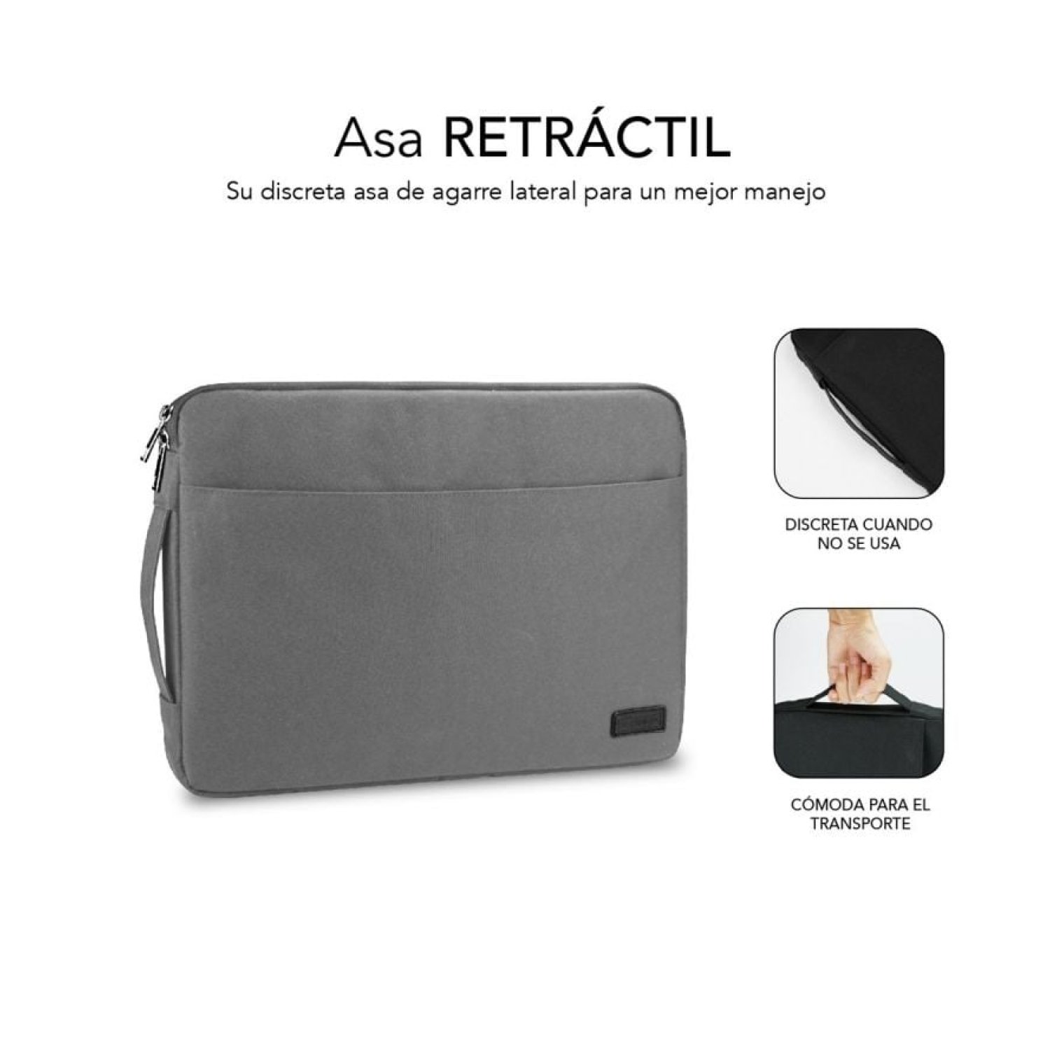 Subblim Urban Laptop Sleeve · Funda para Portátil hasta 15,6" · Gris