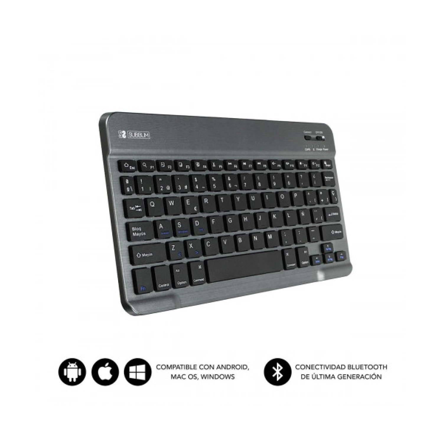 Subblim Smart · Teclado Compacto Inalámbrico · Gris