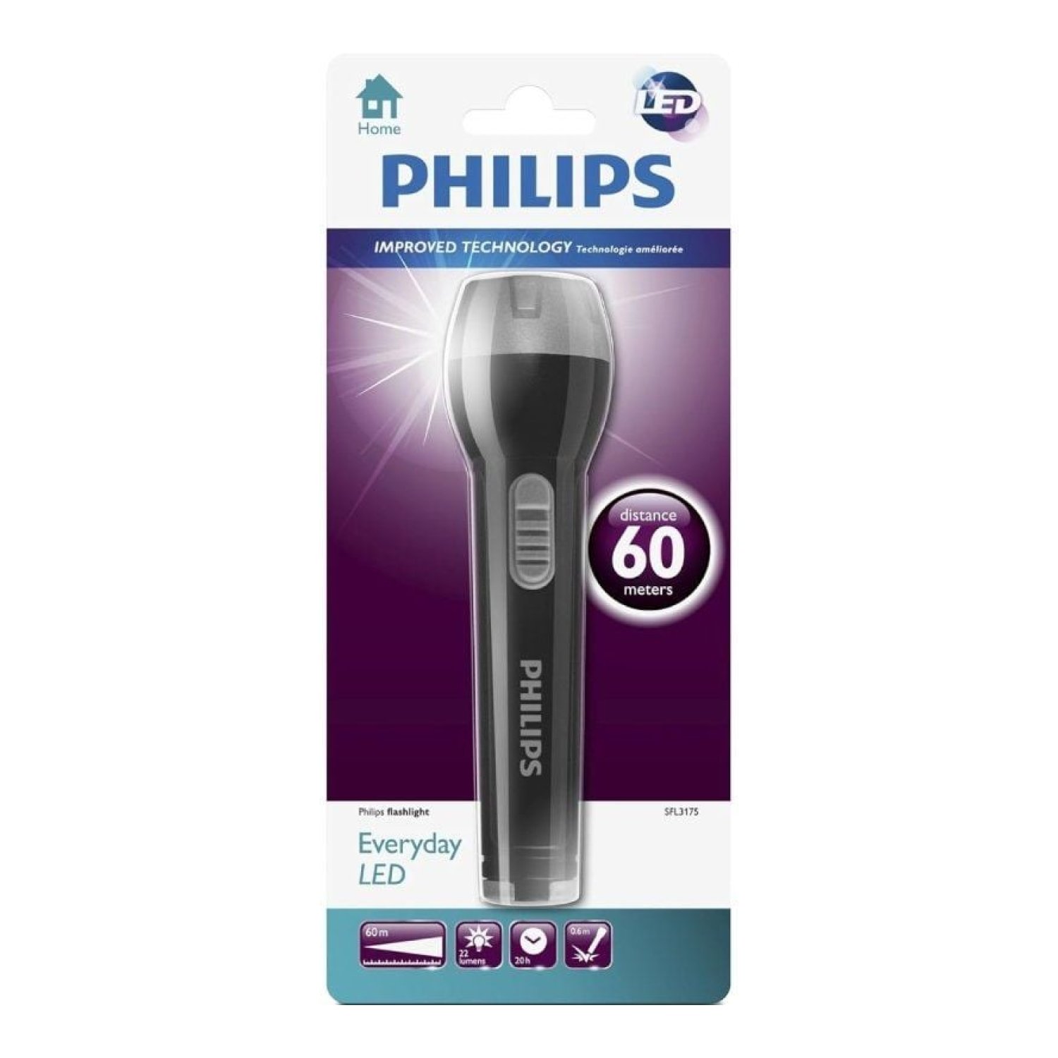Linterna Philips SFL3175 · 22 Lúmenes · 2 Pilas AA