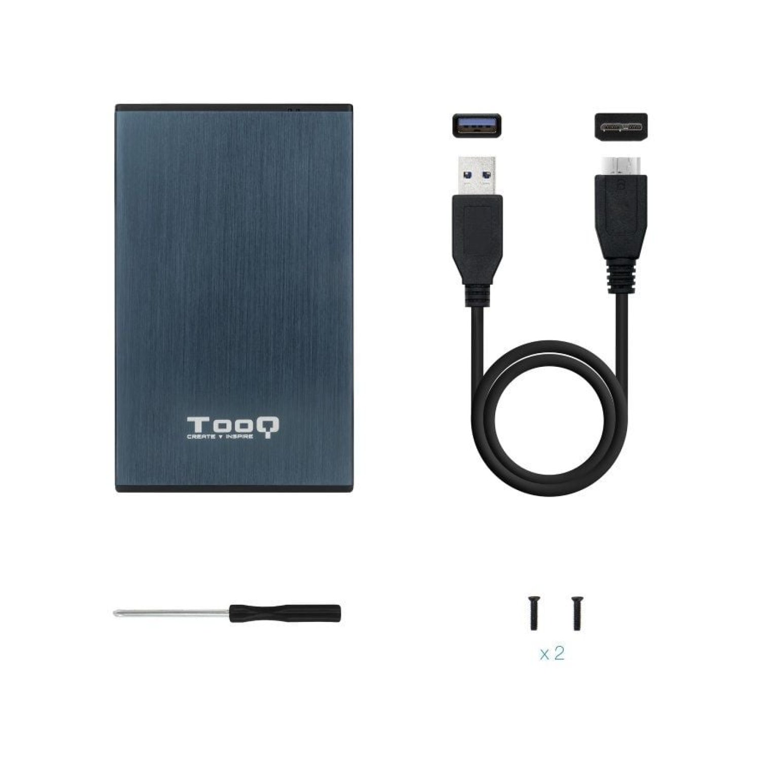 TooQ Caja Externa · 2,5" · USB 3.1 · Disco Duro