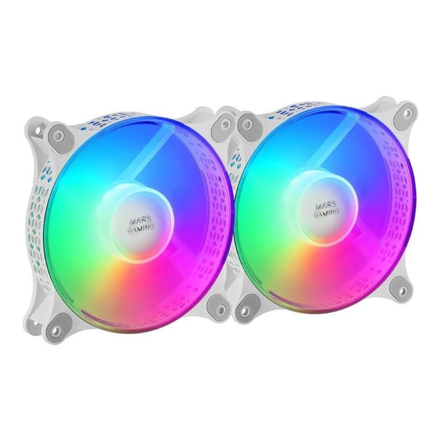 Mars Gaming · Pack 2 Ventiladores · 12cm · FRGB · Blancos