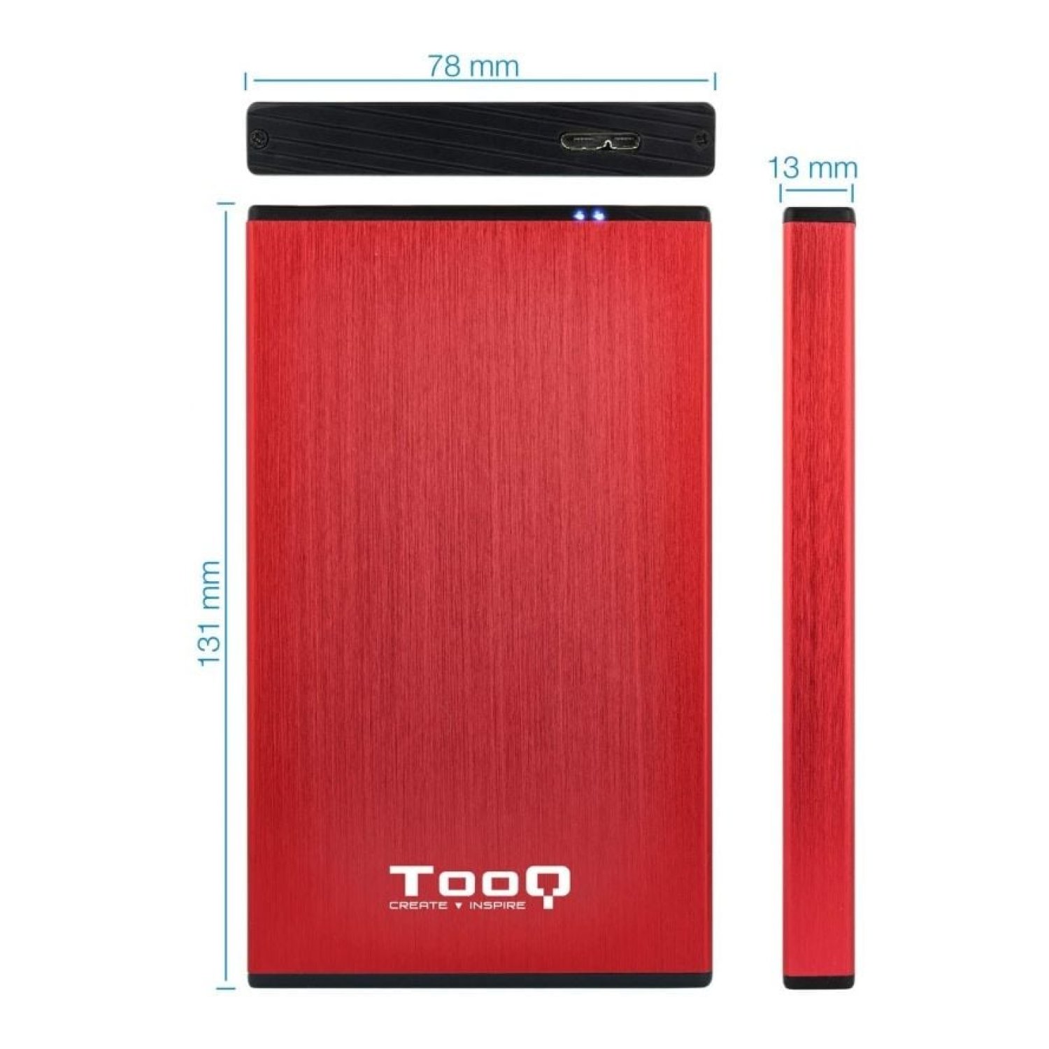 TooQ Caja Externa · 2,5" · USB 3.1 · Disco Duro