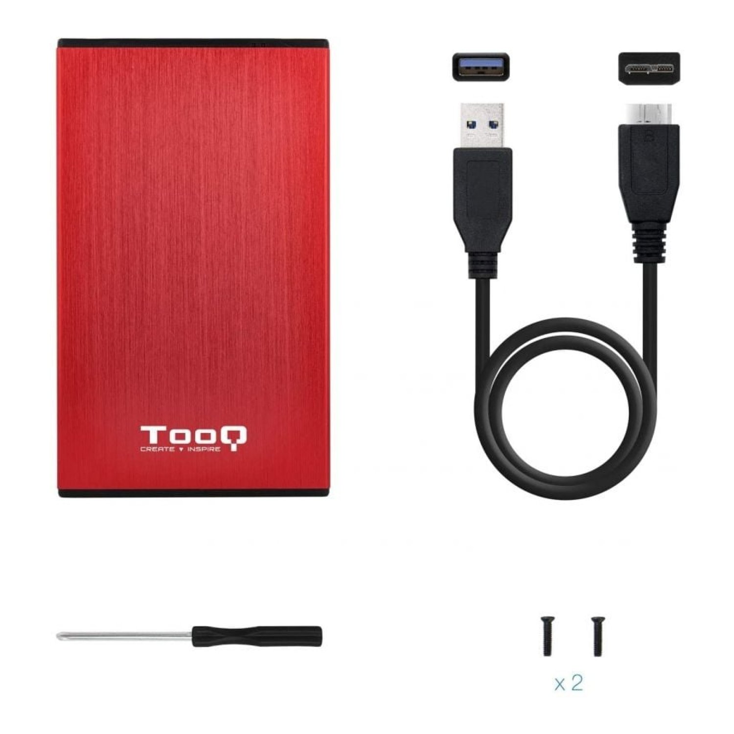 TooQ Caja Externa · 2,5" · USB 3.1 · Disco Duro