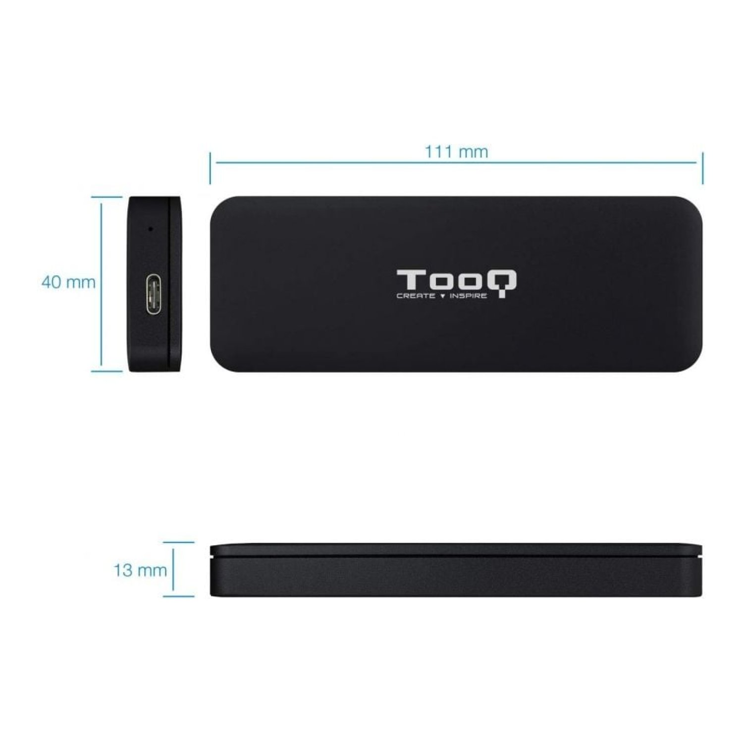 TooQ Caja Externa SSD M.2 NVMe · USB 3.1 · Sin tornillos