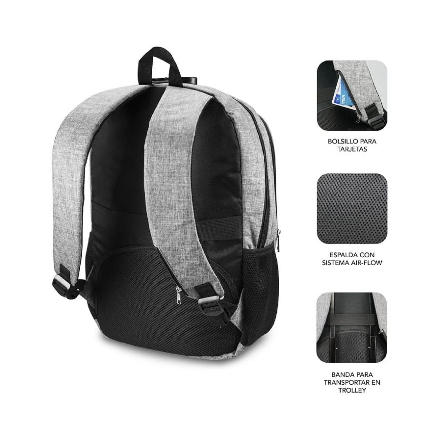 Subblim Urban Lock · Mochila Antirrobo · Hasta 16" · Puerto USB · Gris