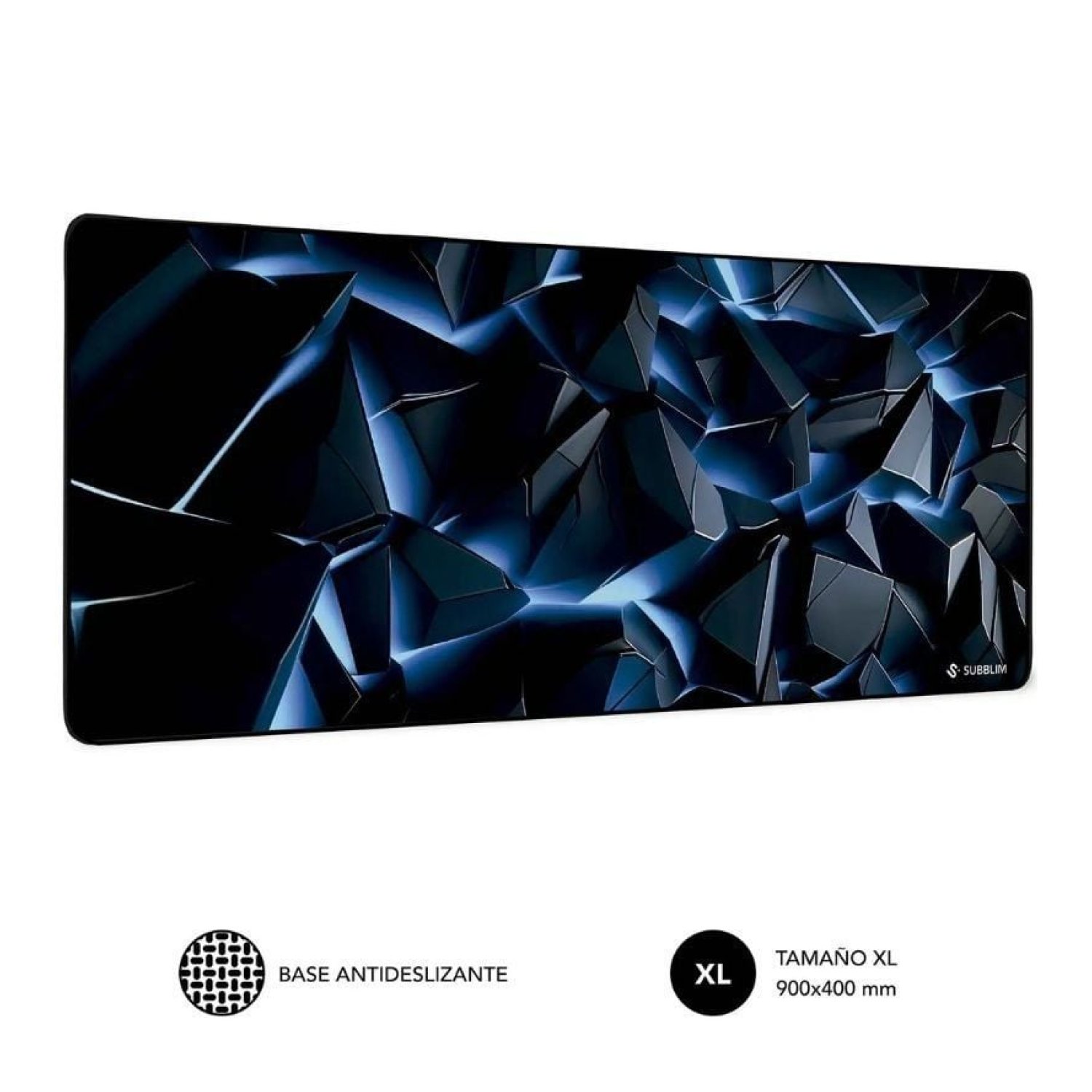 Subblim Blue Obsidian XL · Alfombrilla Gaming · 900x400mm · Base Antideslizante