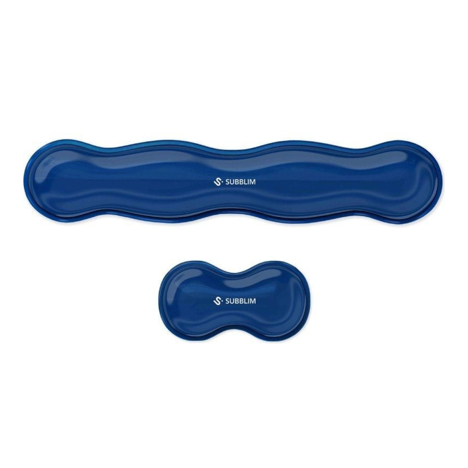 Subblim Ergo Crystal Flex · Pack 2 Reposamuñecas · Azul Oscuro