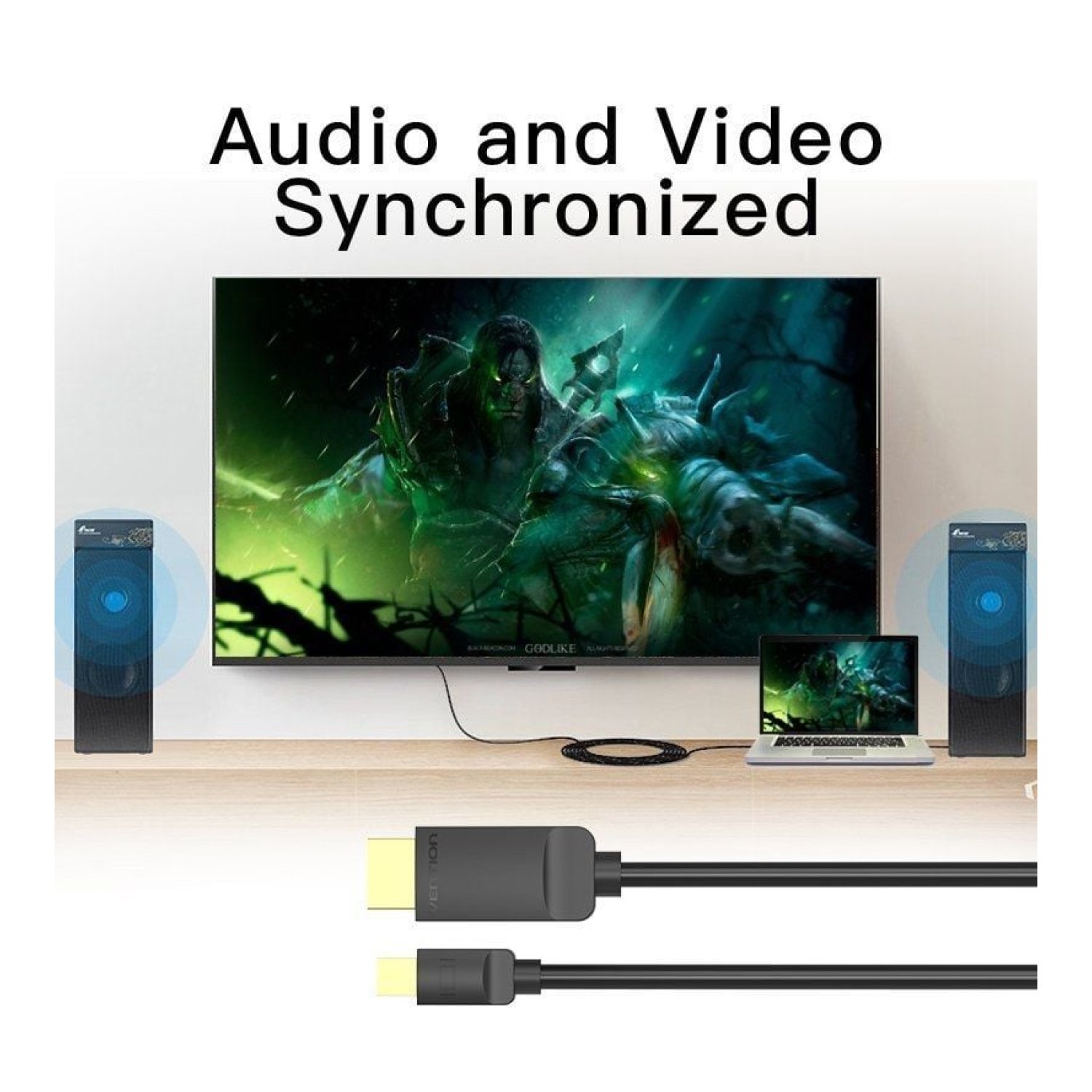 Vention · Cable Mini DisplayPort a HDMI · 1,5m · Negro