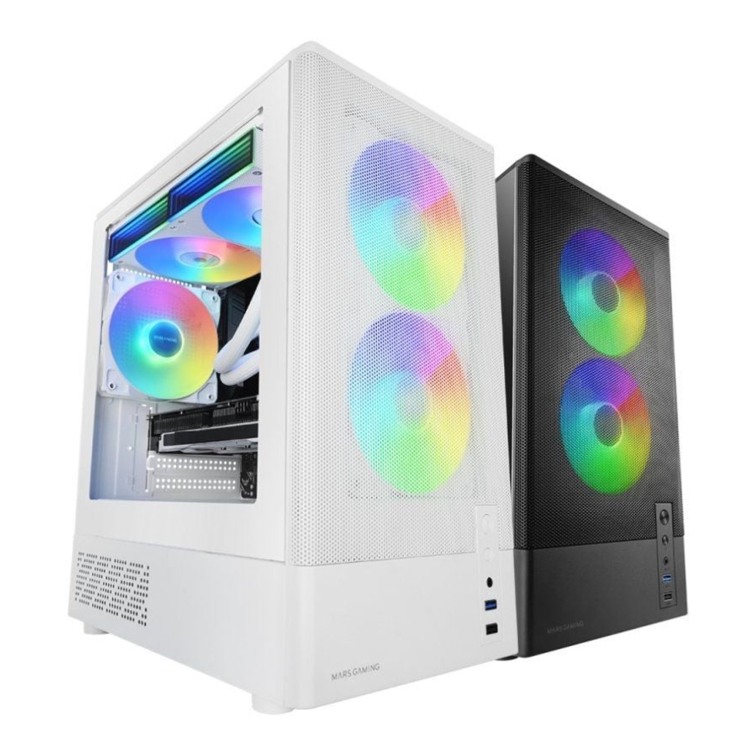 Mars Gaming MC-ONYX · Caja Gaming Minitorre · Blanca · Ventilación Frontal