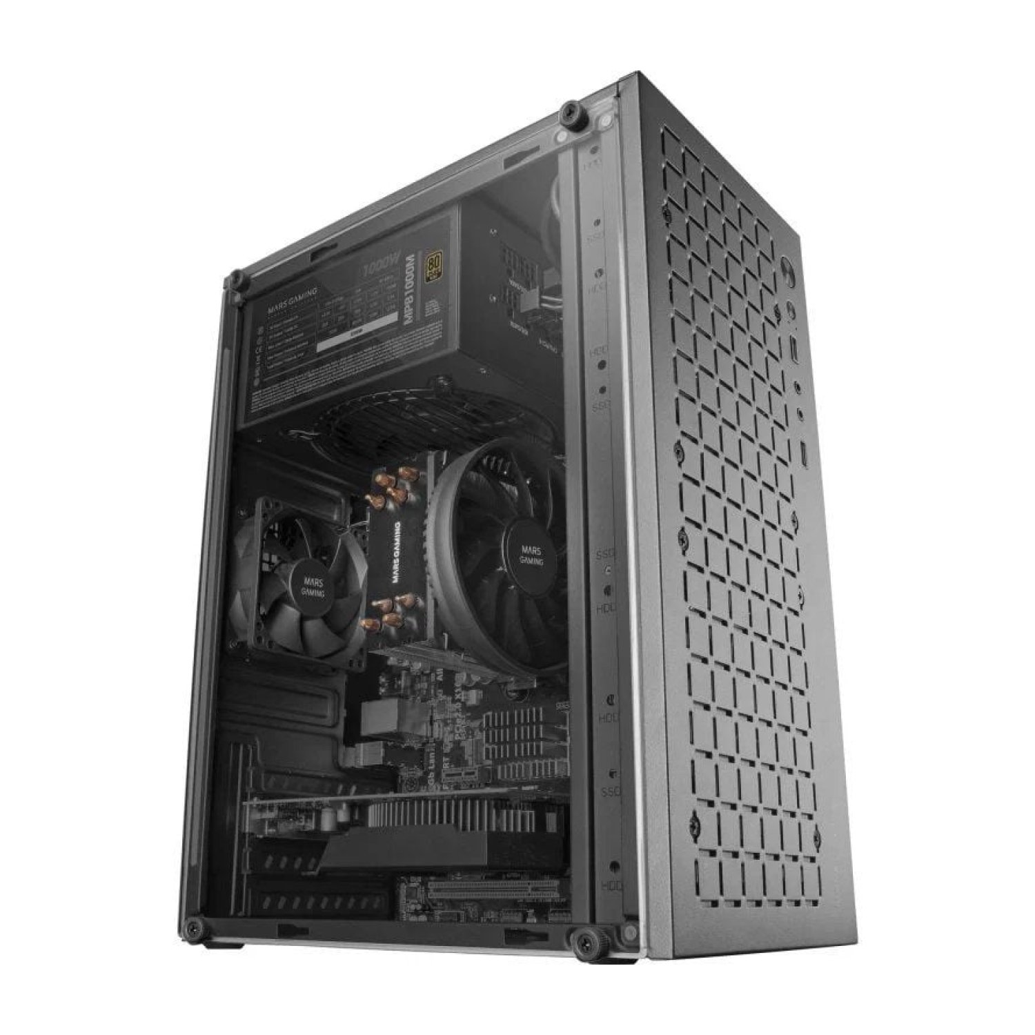 Mars Gaming MC-1000 · Caja Minitorre Gaming · Cristal Templado · ATX