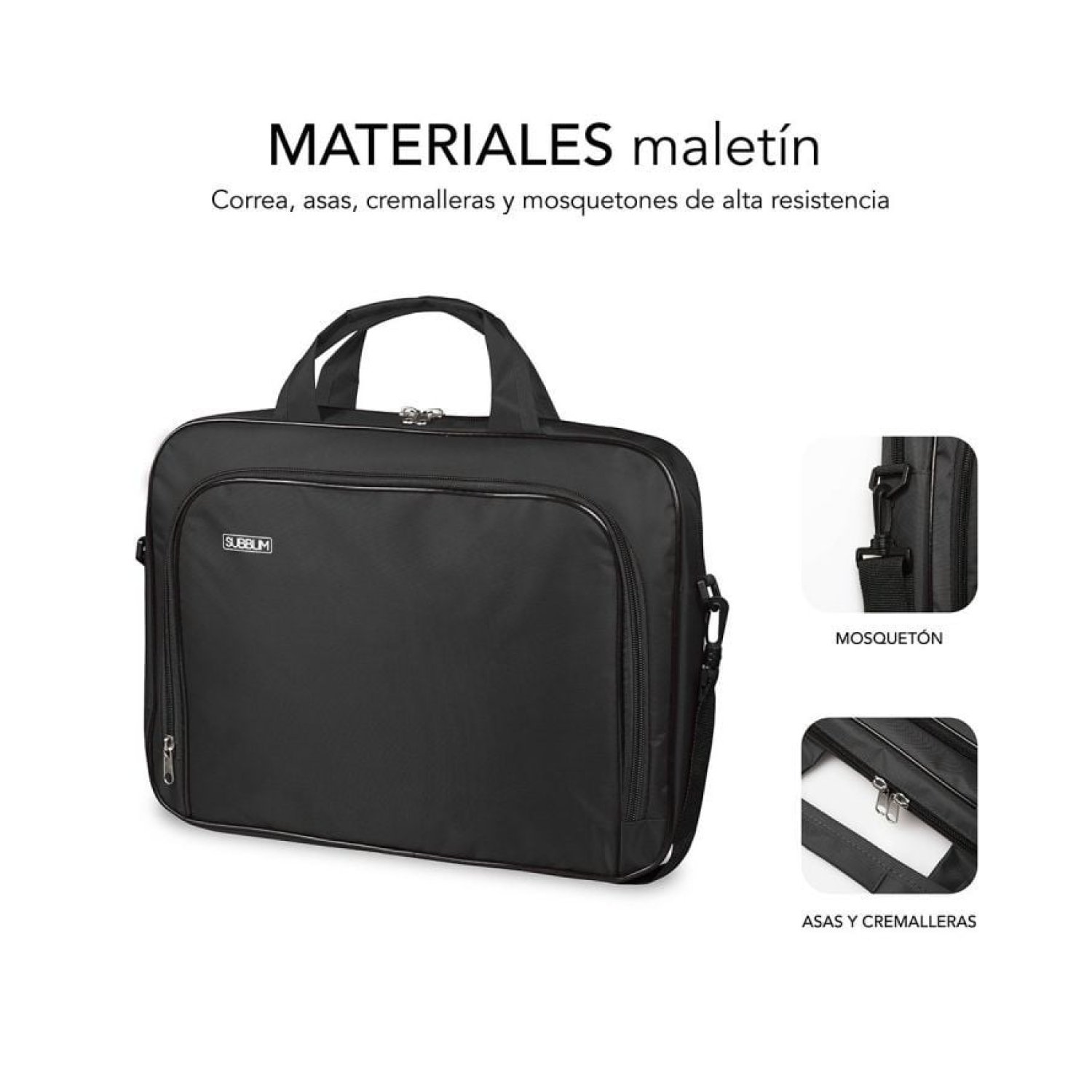 Subblim Oxford · Maletín para Portátiles · Hasta 16" · Negro