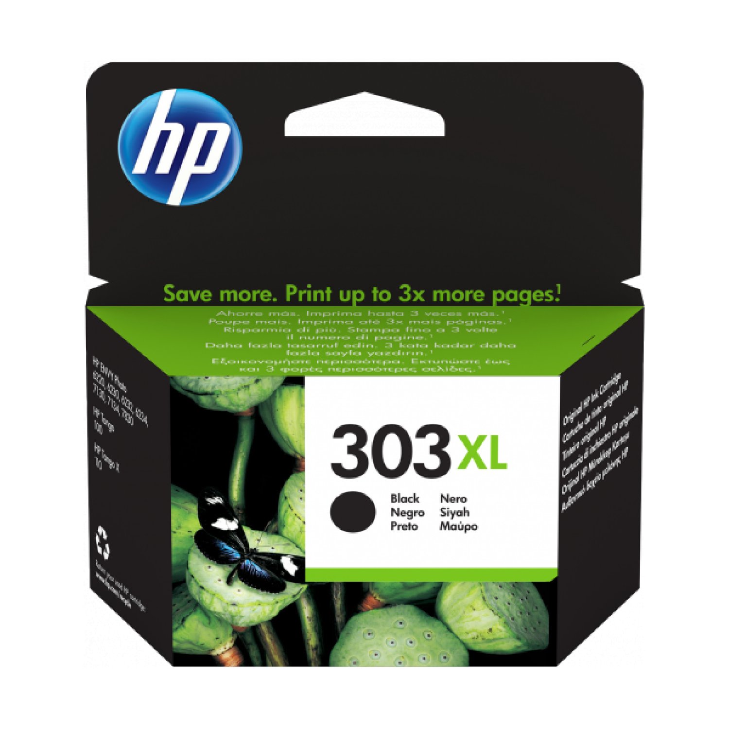 HP Cartucho Tinta 303 XL · Alta Capacidad · Negro