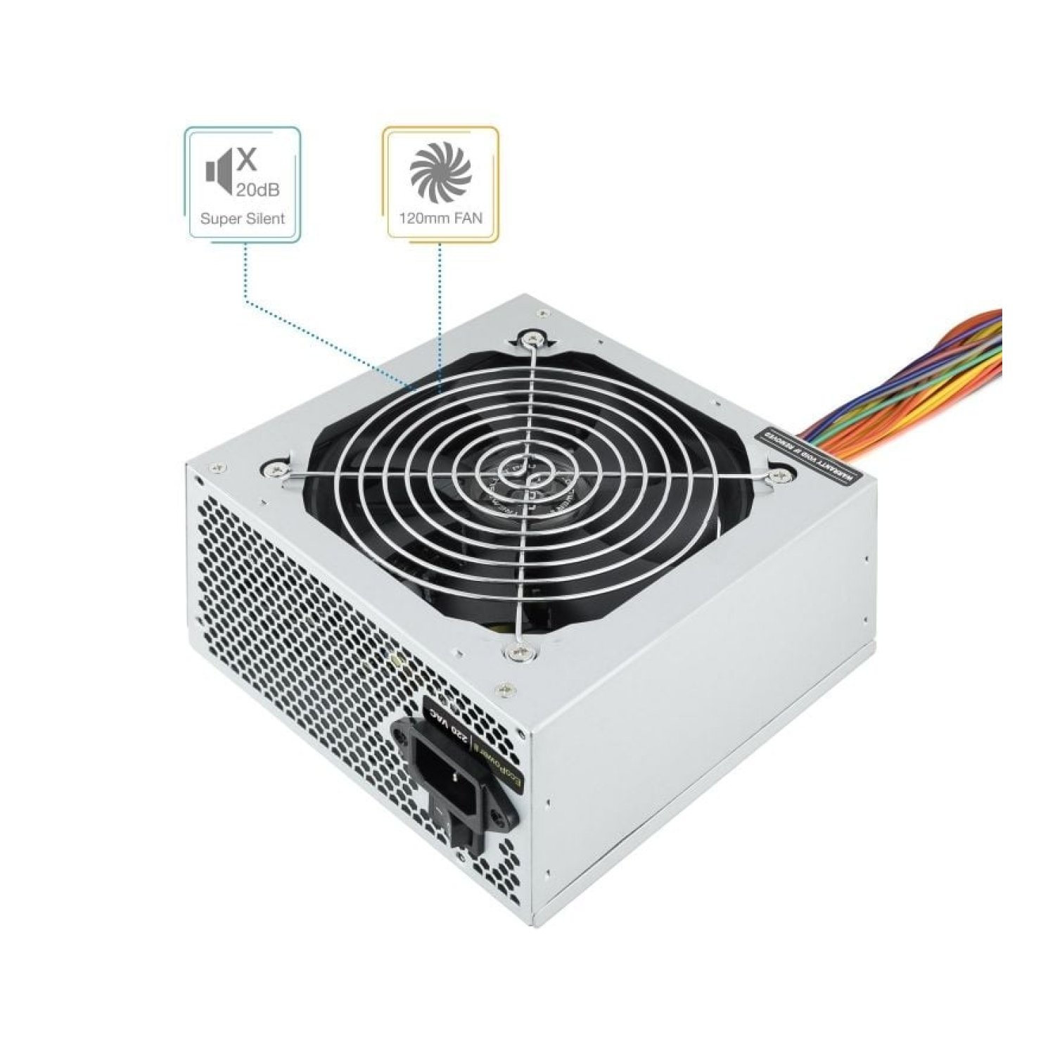TooQ TQEP-500SSE-O · Fuente 500W · Ventilador 12cm · OEM
