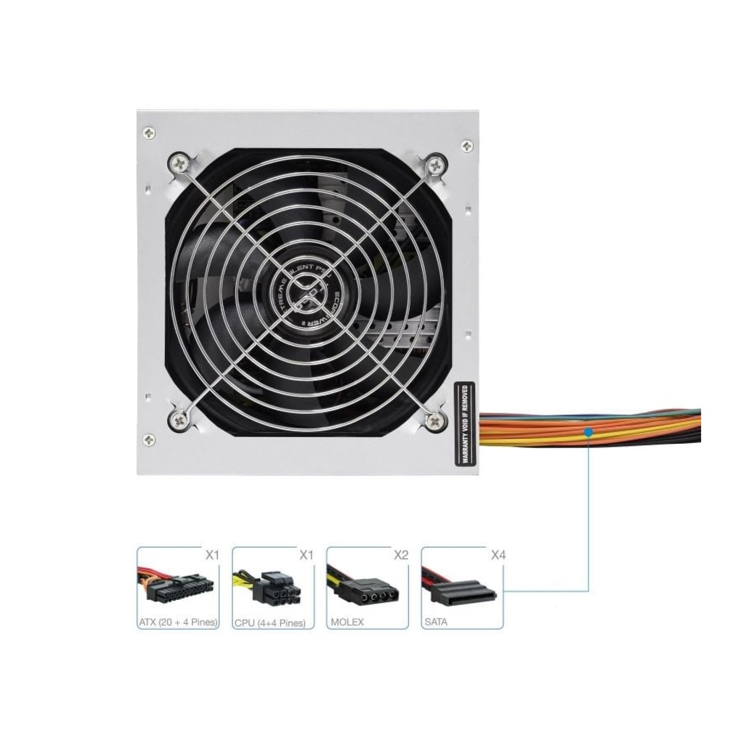 TooQ TQEP-500SSE-O · Fuente 500W · Ventilador 12cm · OEM