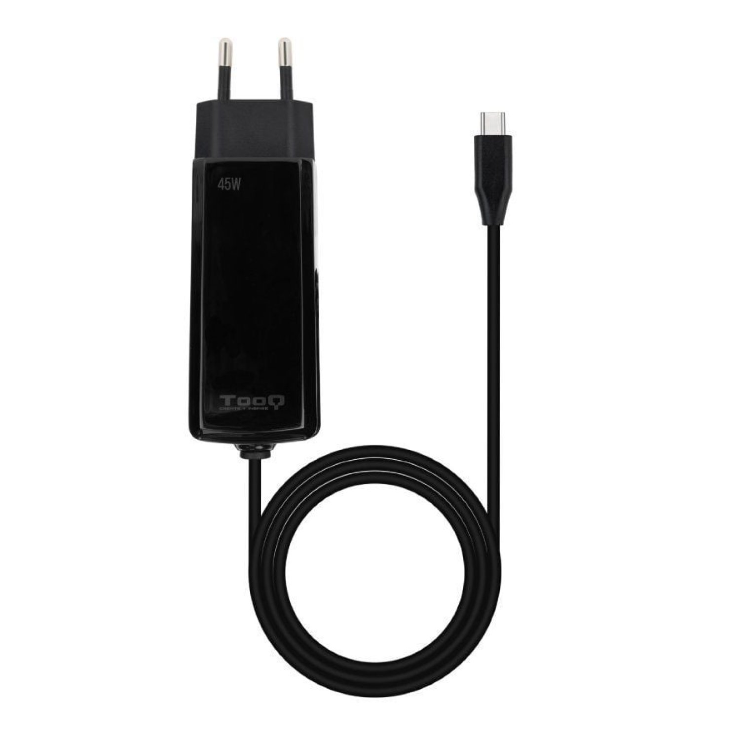TooQ Cargador GaN · USB-C · 45W · 5-20V · Carga Rápida Automática