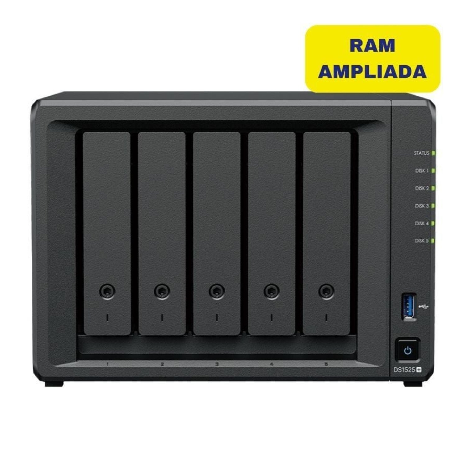 Synology DiskStation DS1525+ · NAS 5 Bahías · 16GB DDR4 · Torre