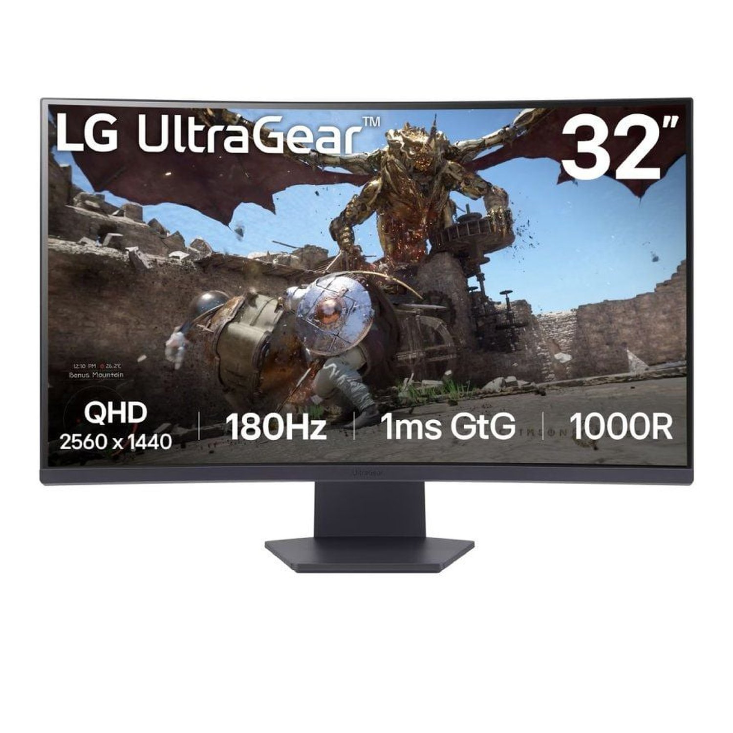 Monitor Gaming Curvo LG UltraGear 32GS60QC-B 31.5"/ QHD/ 1ms/ 180Hz/ VA/ Negro