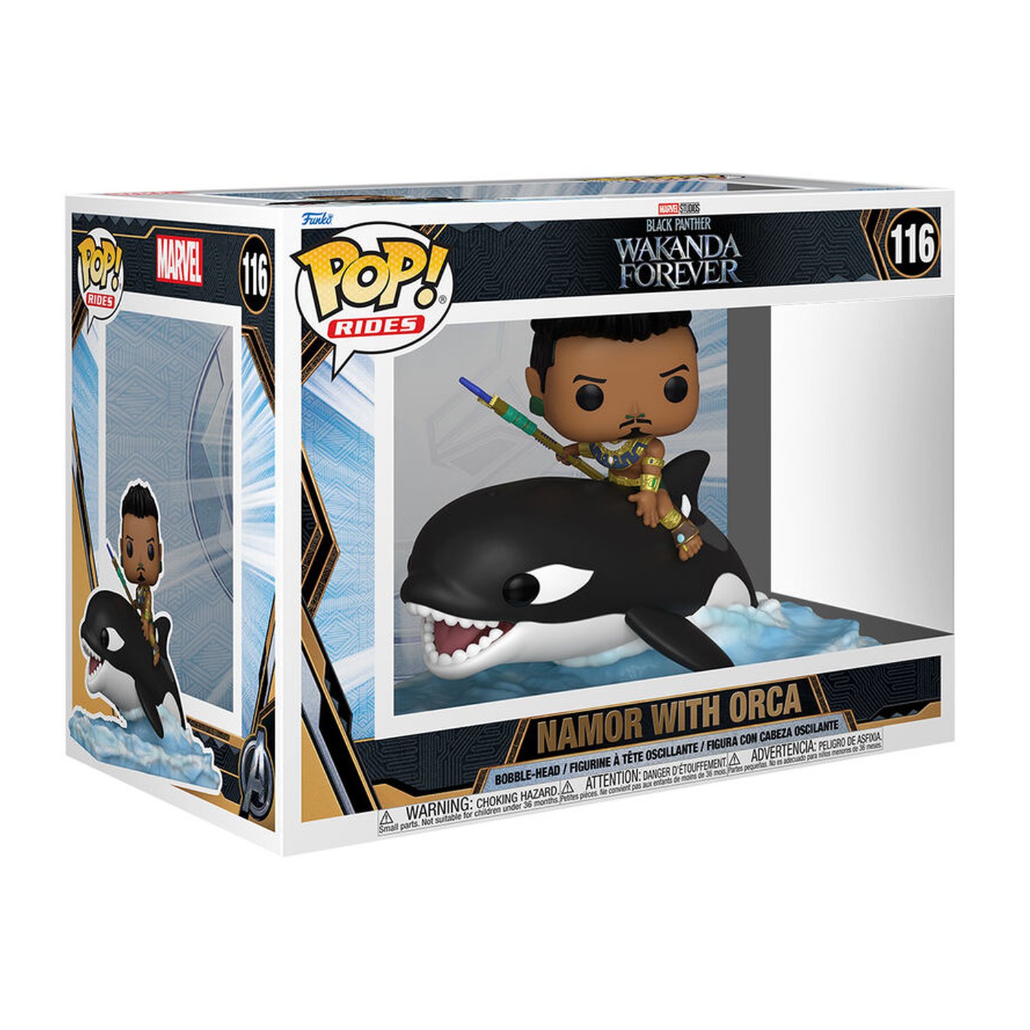 Figura POP Marvel Black Panther Wakanda Forever Namor with Orca