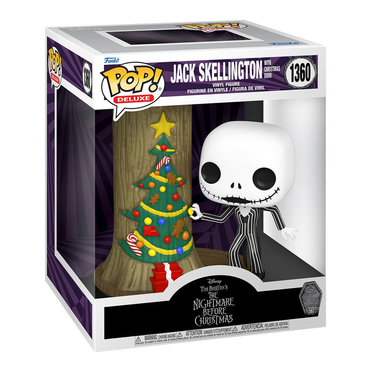 Figura POP Disney Deluxe Pesadilla Antes de Navidad 30th Anniversary Jack Skellington With Christmas Door