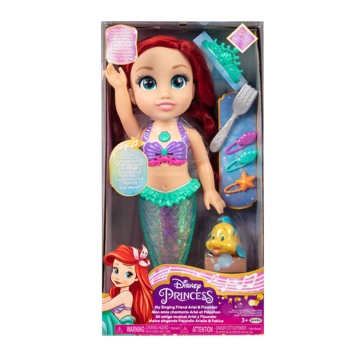 Muñeca Ariel La Sirenita Disney 38cm musical