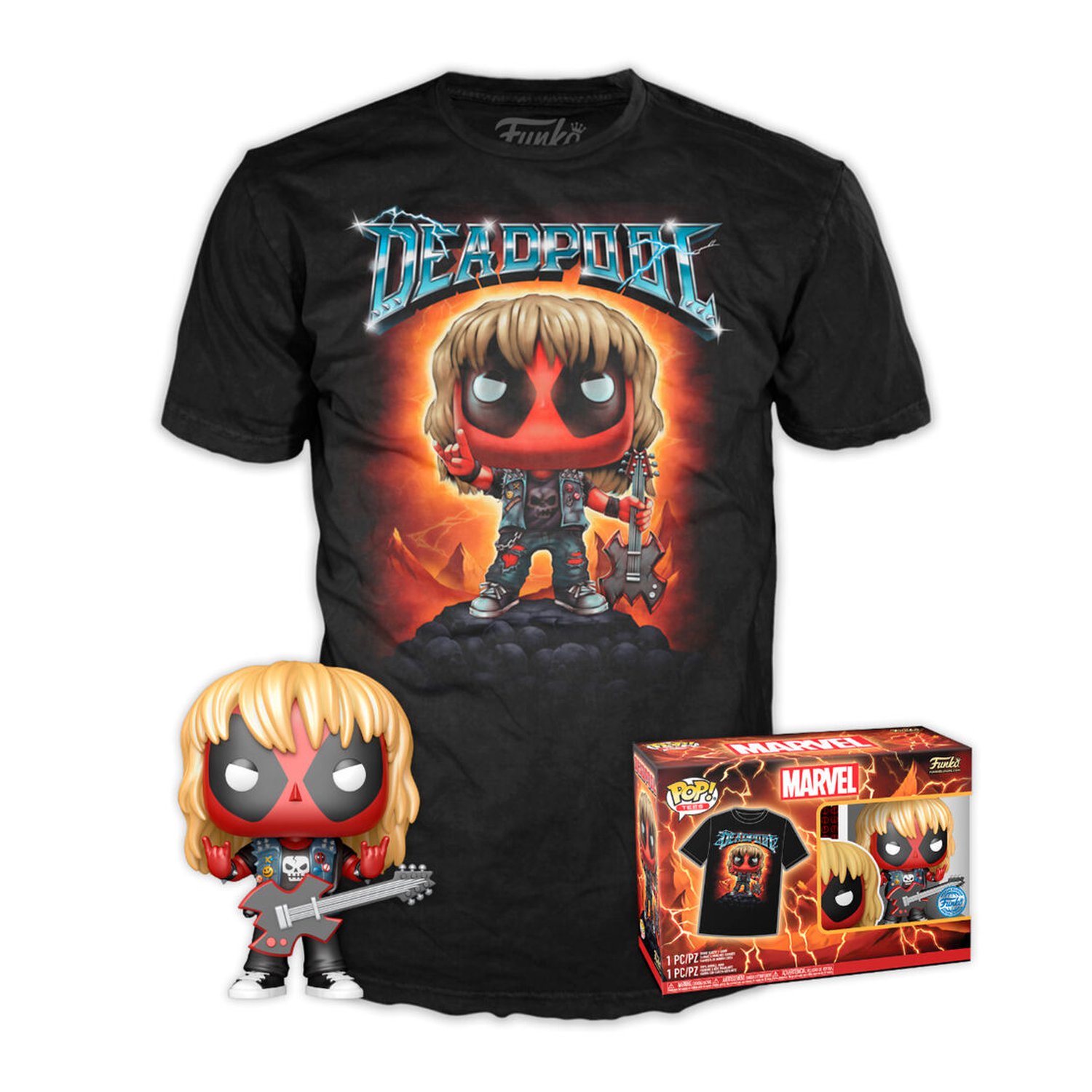 Set figura POP & Tee Marvel Deadpool Heavy Metal