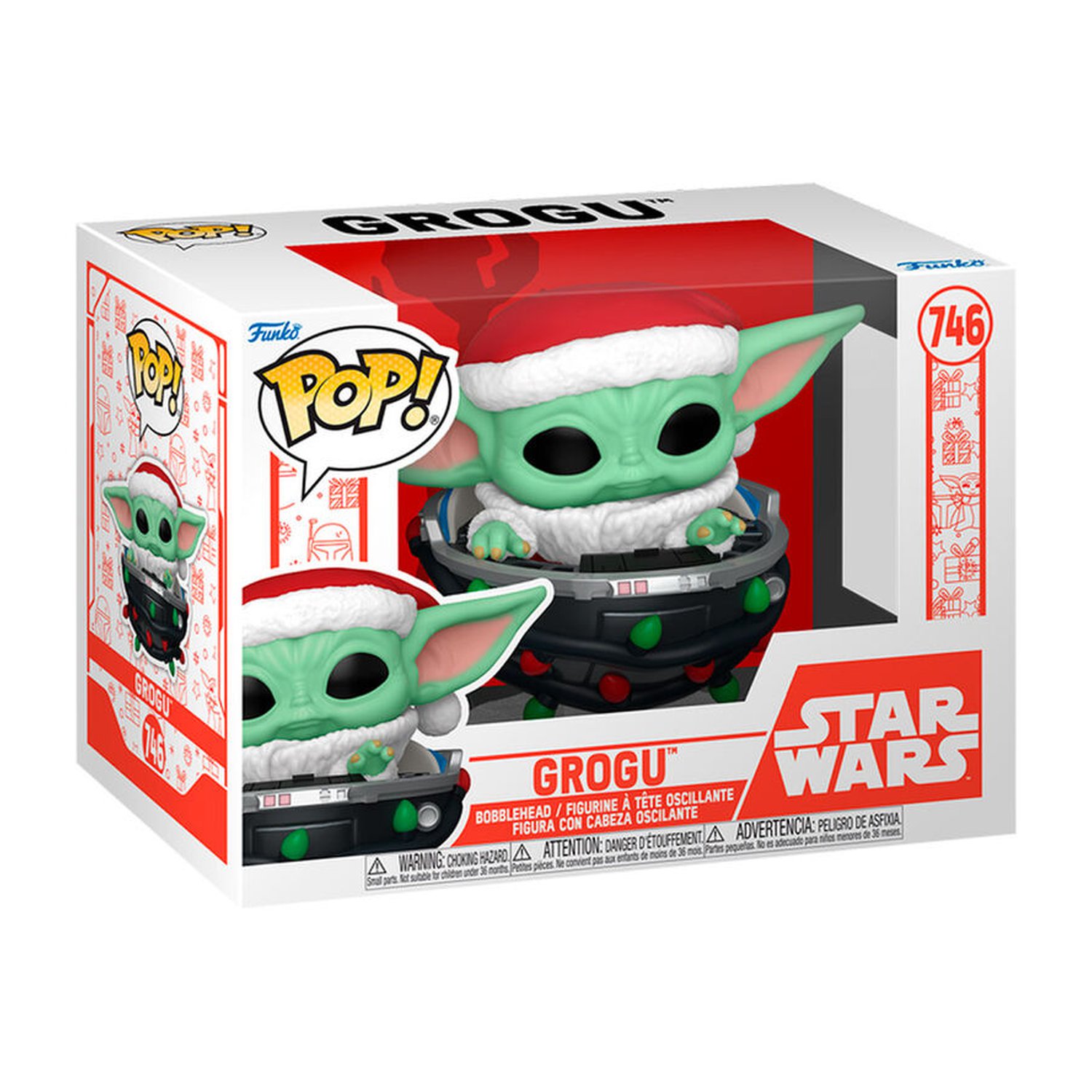 Figura POP Star Wars Grogu with Santa Hat in Pram