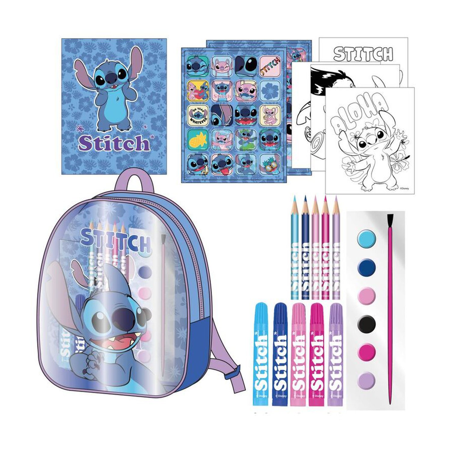 Set papeleria mochila Stitch Disney
