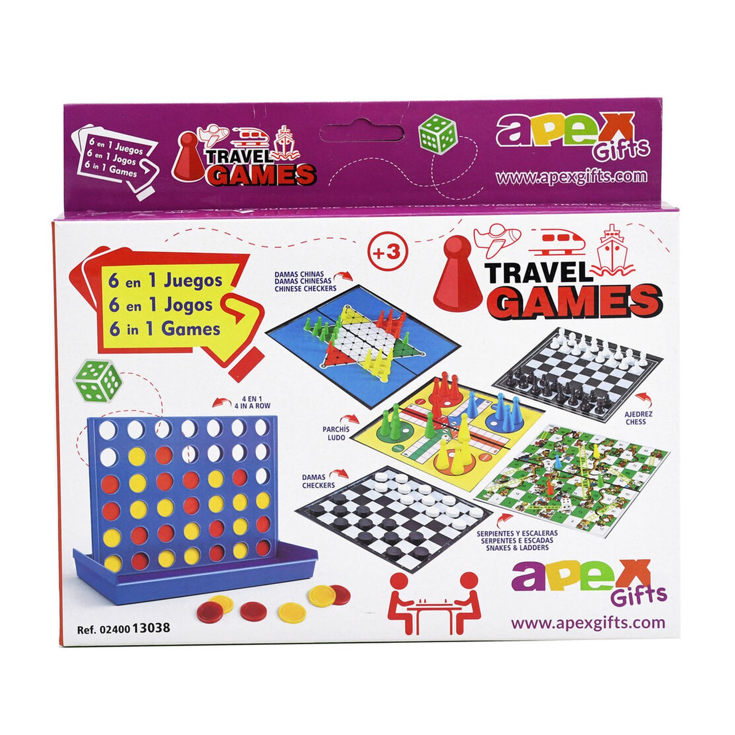 Juegos de Viaje 6 en 1 (6 Uds)