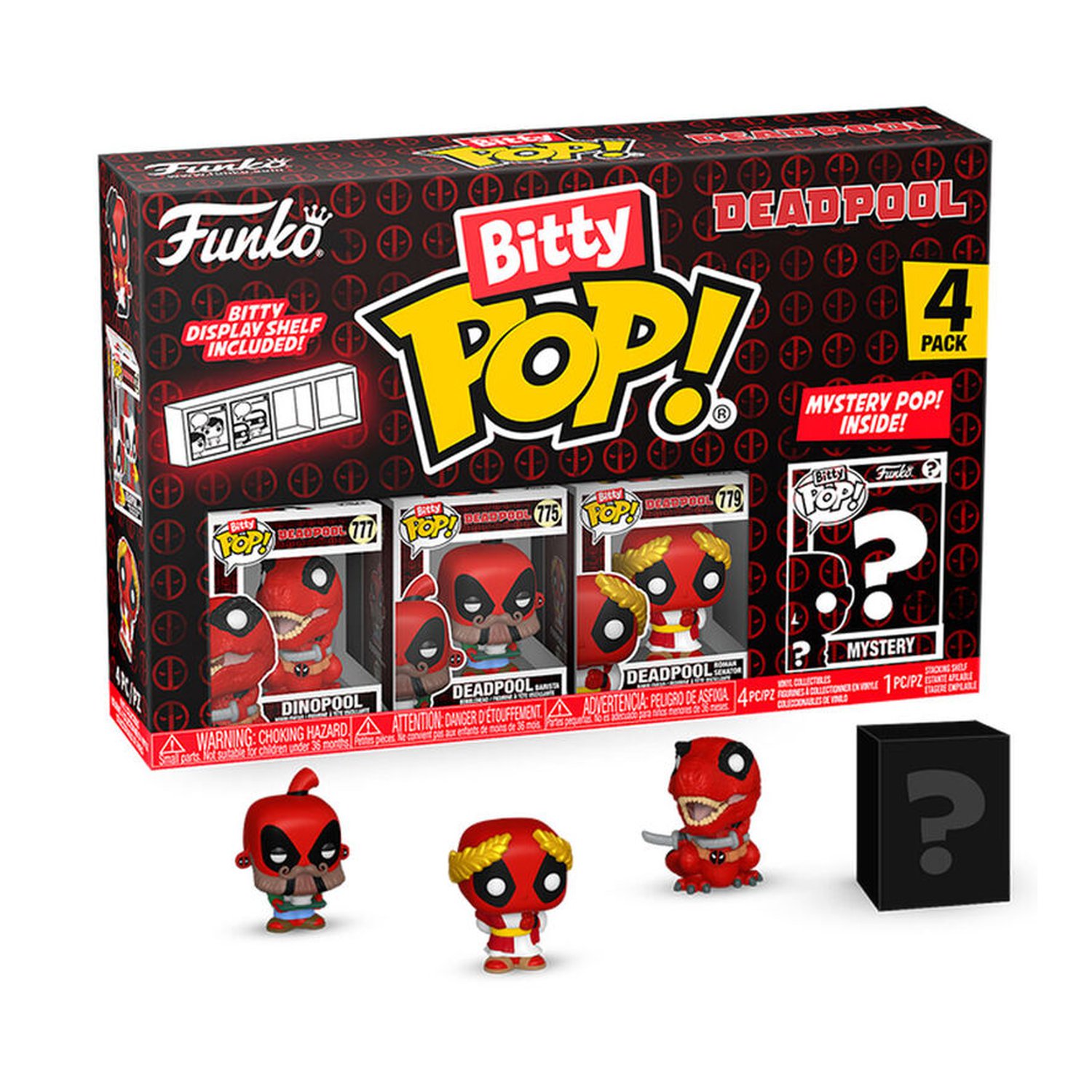 Blister 4 figuras Bitty POP Marvel Deadpool Dinopool